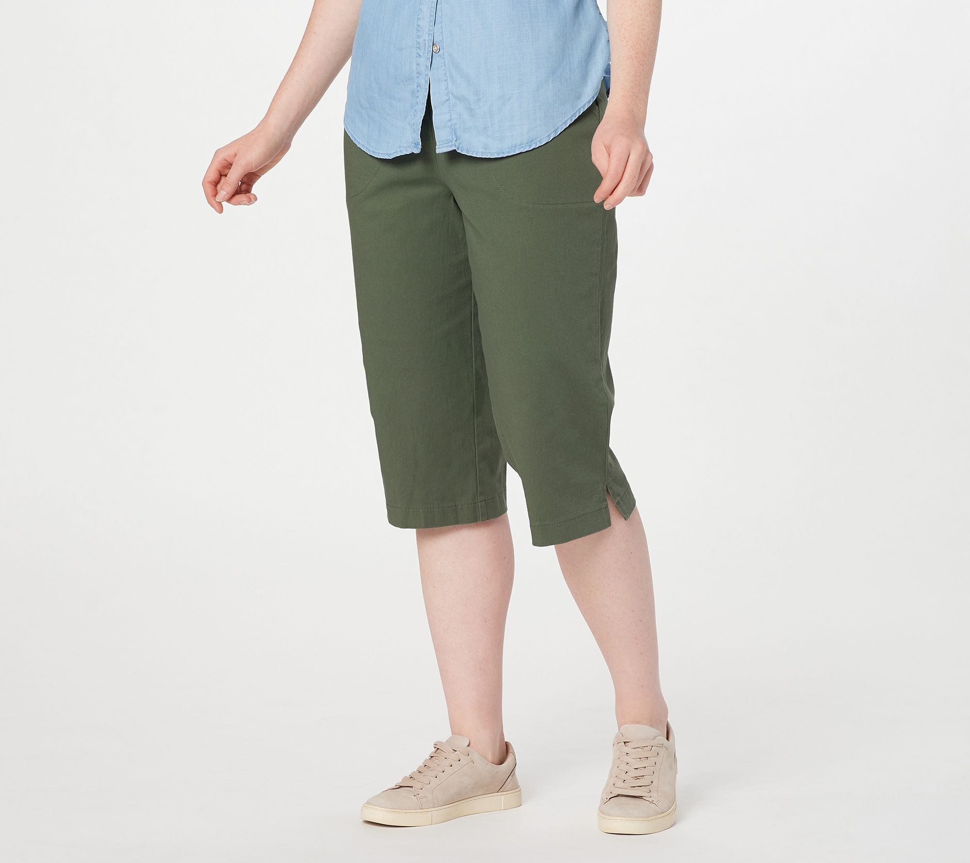 Denim & Co. Active Tall Duo Stretch Skimmer Pants with Pockets 