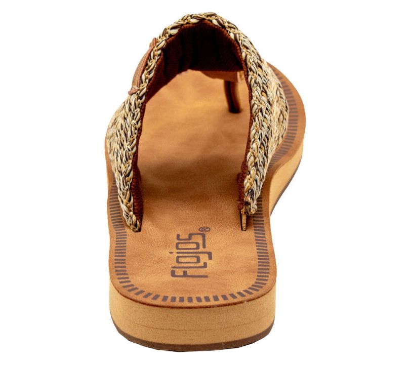 Flojos Gracia Hooded Thong Sandal in Tan Multi