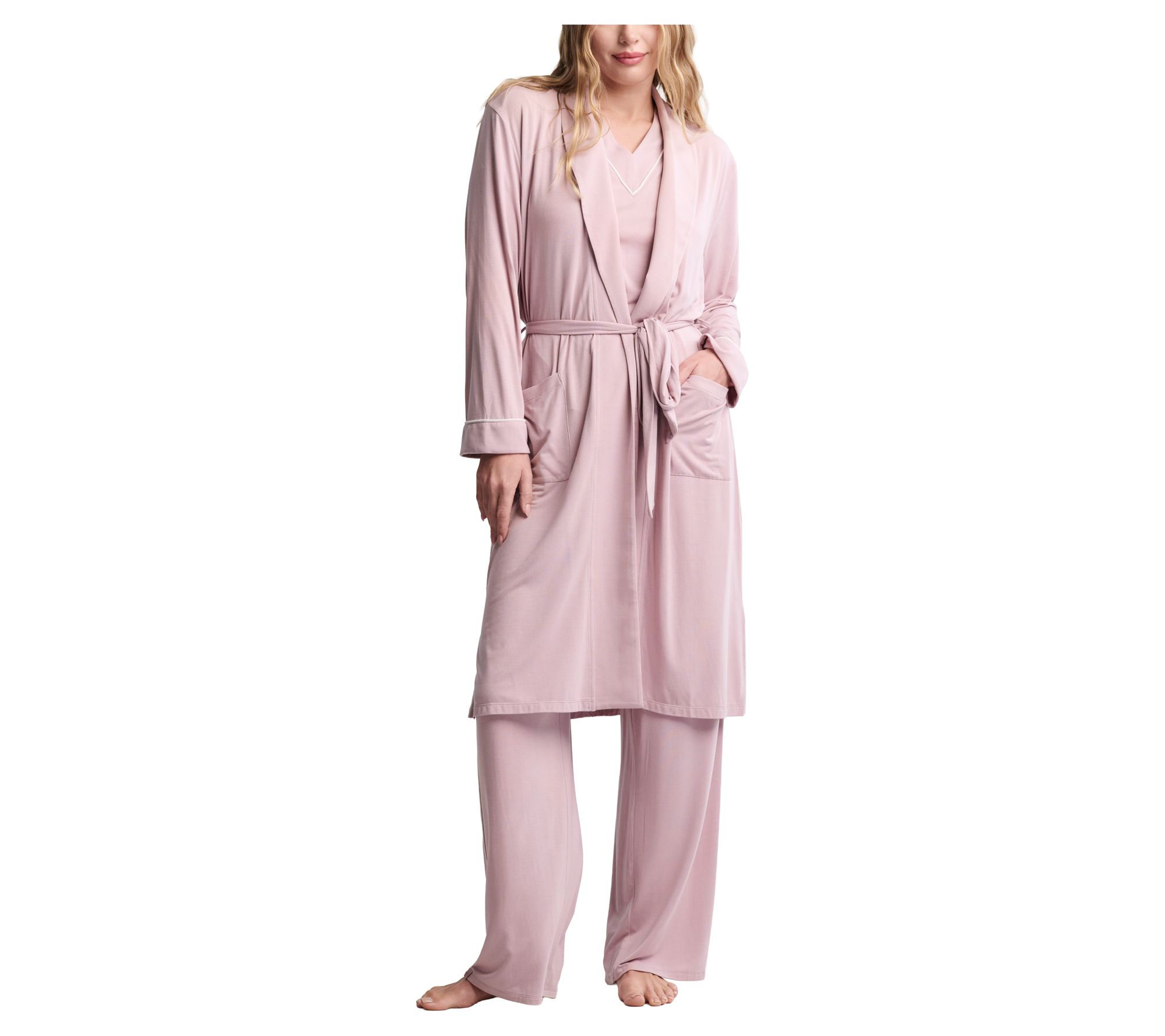 Barefoot Dreams Luxe Milk Jersey Robe with Piping