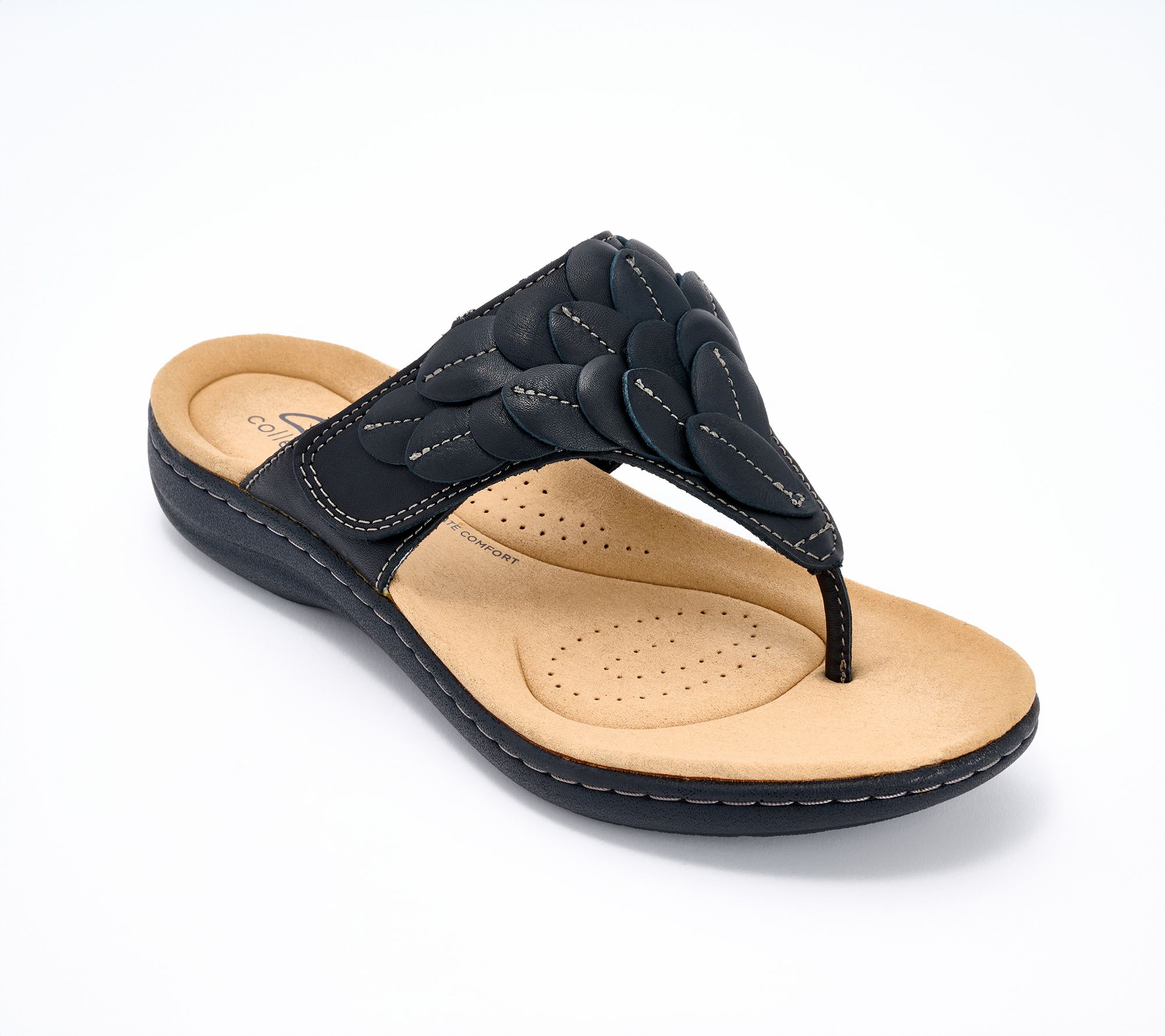 "As Is" Clarks Collection Thong Sandals -Laurieann Palm