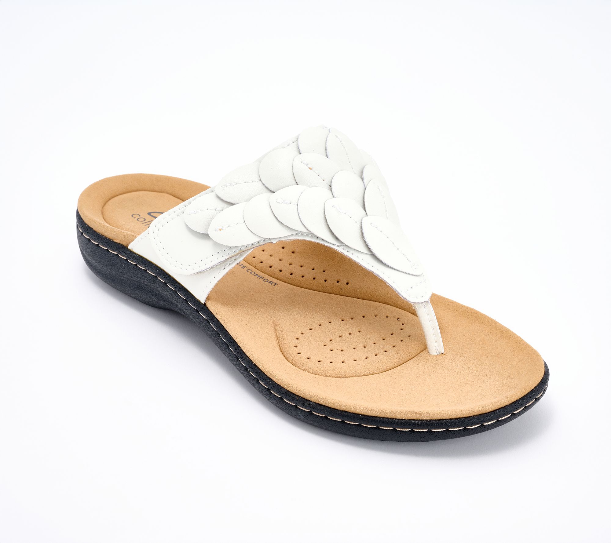 "As Is" Clarks Collection Thong Sandals -Laurieann Palm