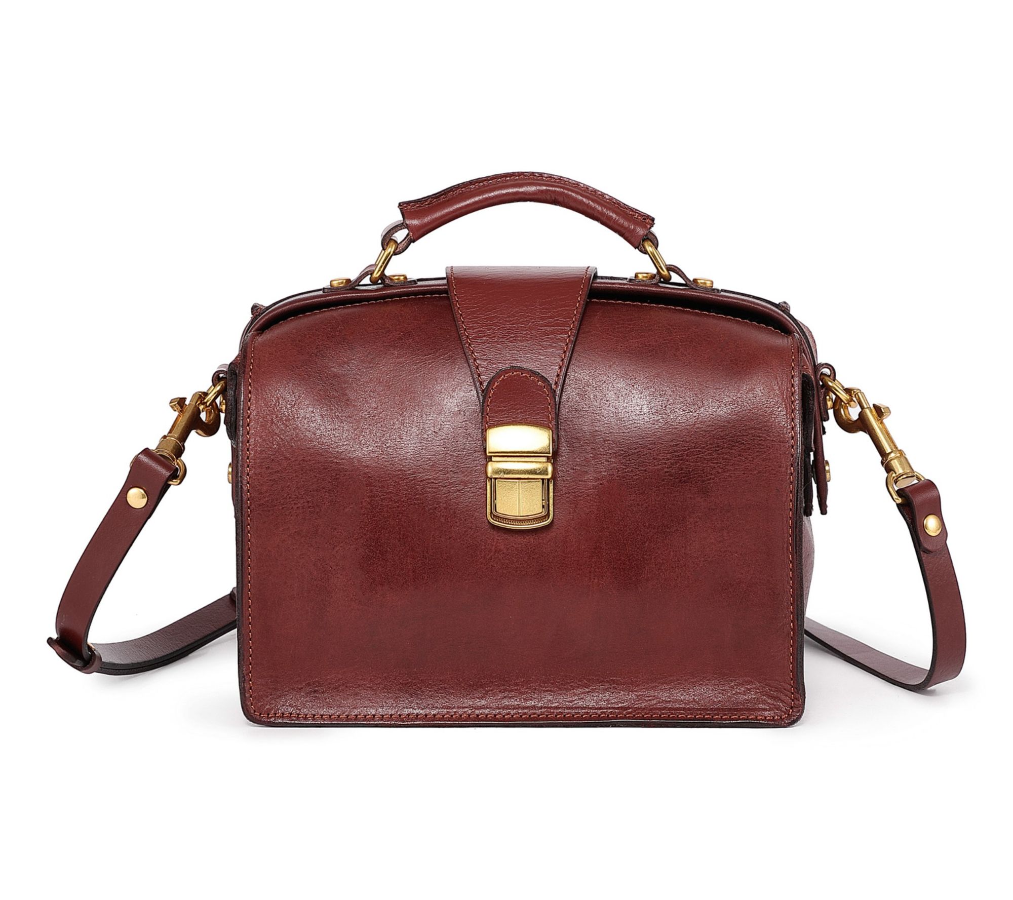 Old Trend Doctor Transport Leather Satchel w/ Crossbody Strap
