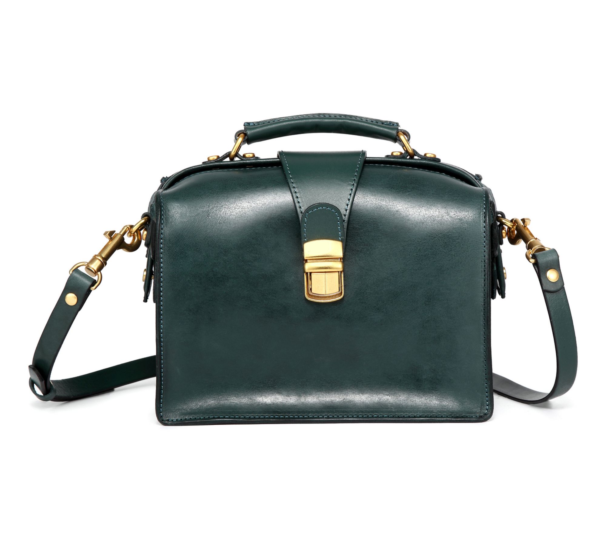 Old Trend Doctor Transport Leather Satchel w/ Crossbody Strap