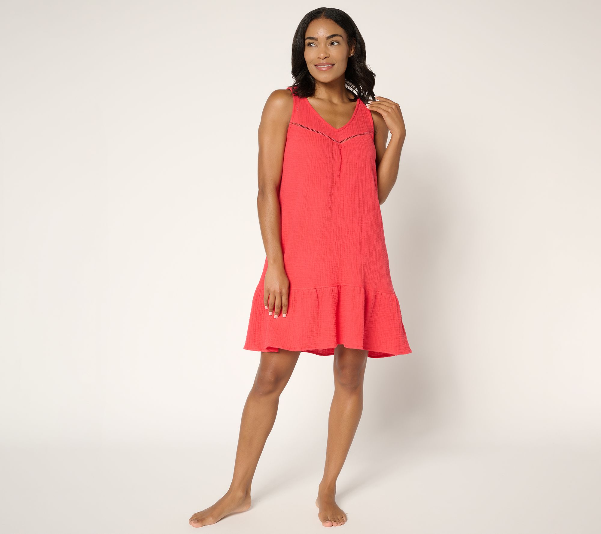 As Is" P.J. Salvage x Cozy Zoe Cotton Gauze Lounge Dress - QVC.com