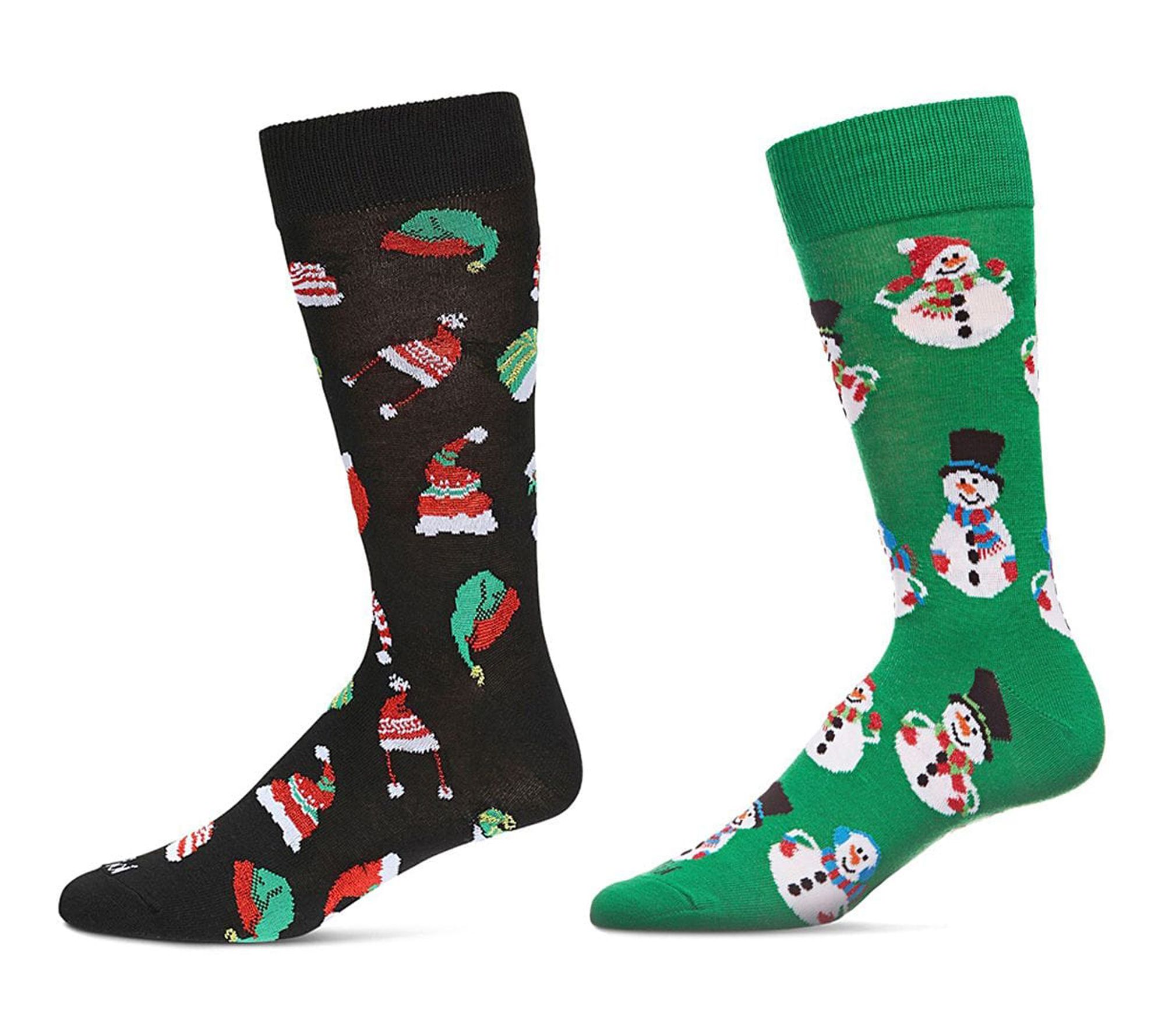 MeMoi Men's Set of 2 Novelty Patterned Holiday Crew Socks