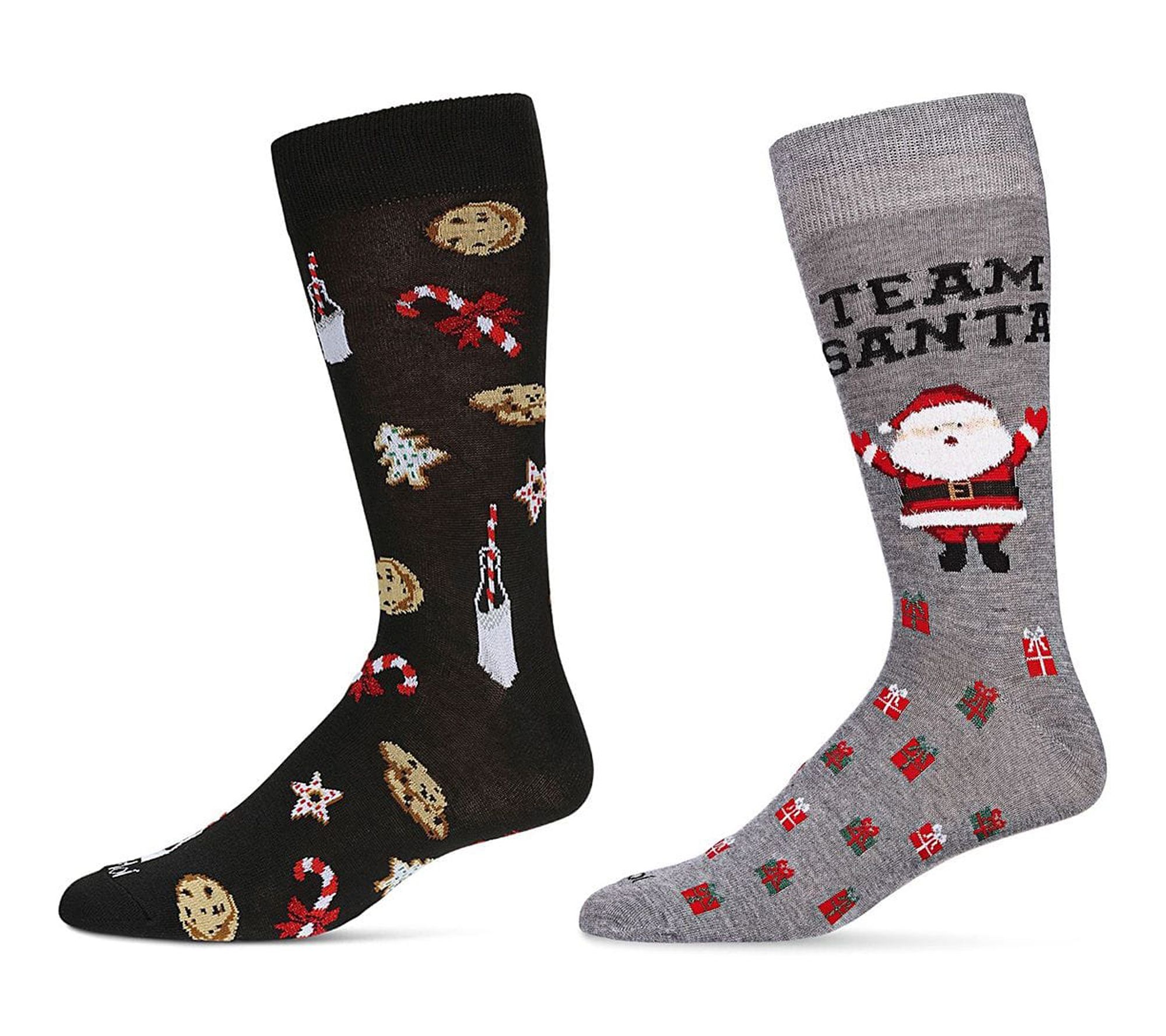 MeMoi Men's Set of 2 Novelty Patterned HolidayCrew Socks