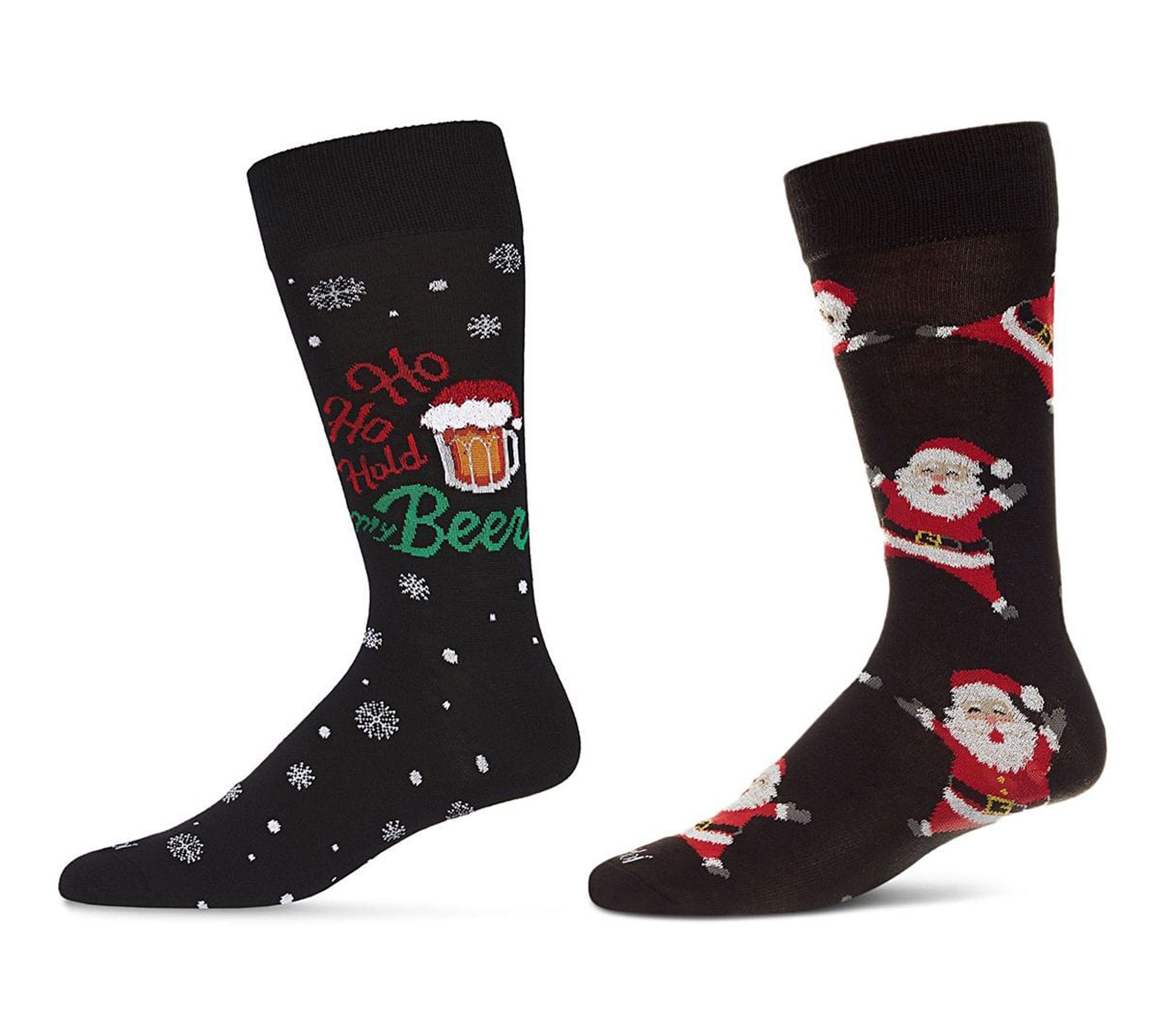 MeMoi Men's Set of 2 Novelty Patterned HolidayCrew Socks
