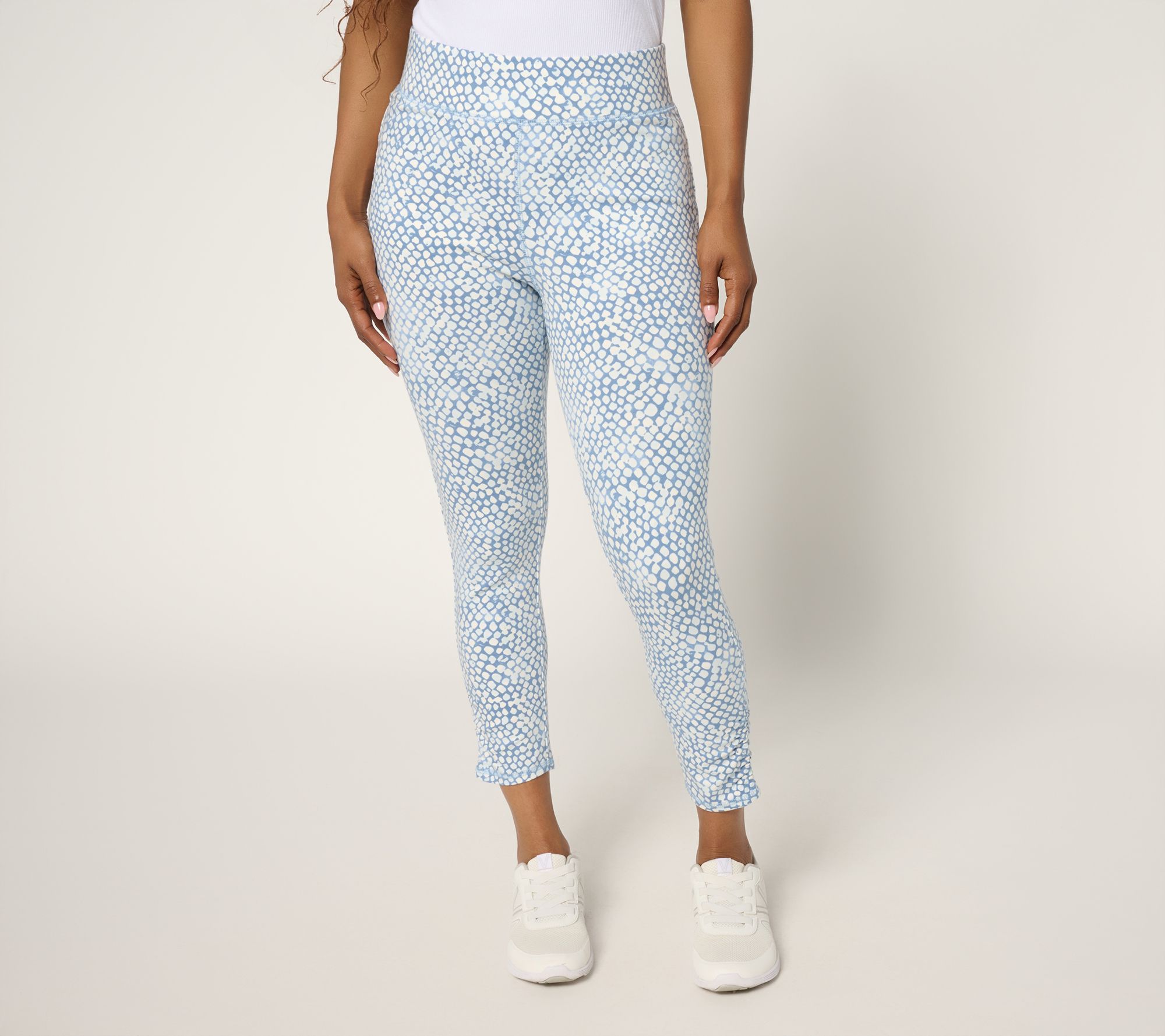 "As Is" Denim & Co. Active Reg Duo Stretch Slim Leg Crop Pant w/ Ruching