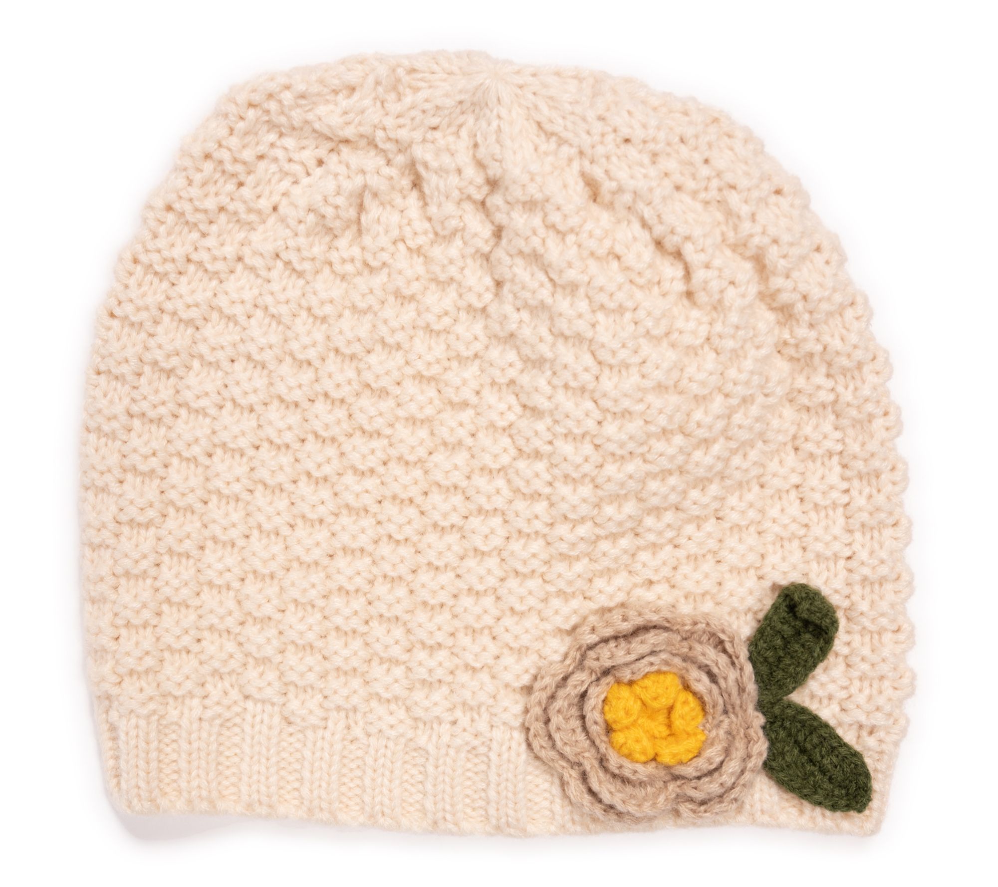 MUK LUKS Women's Frosty Flora Beanie with Crochet Flower