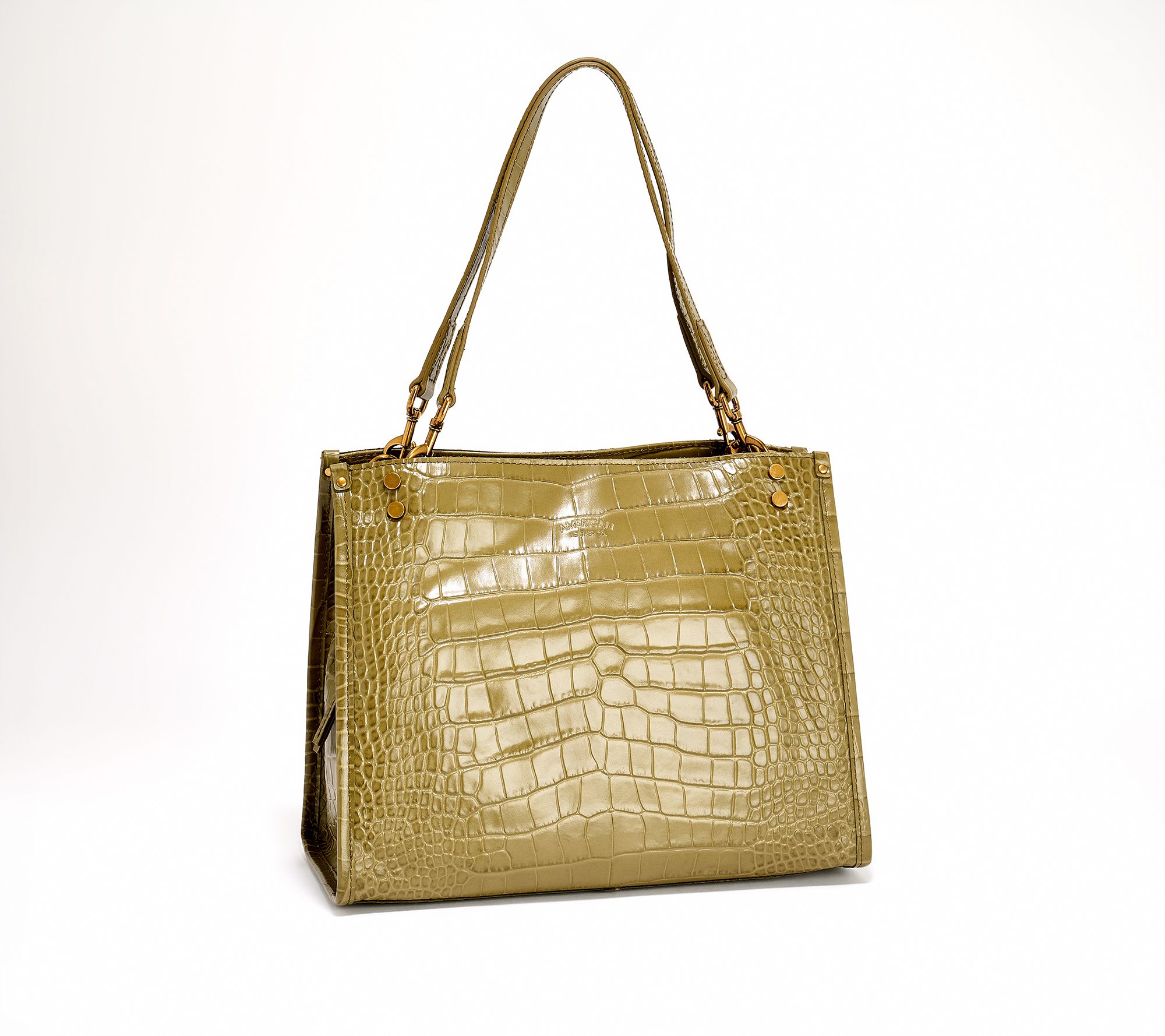 "As Is" American Leather Co. Lenox Croco Leather Satchel