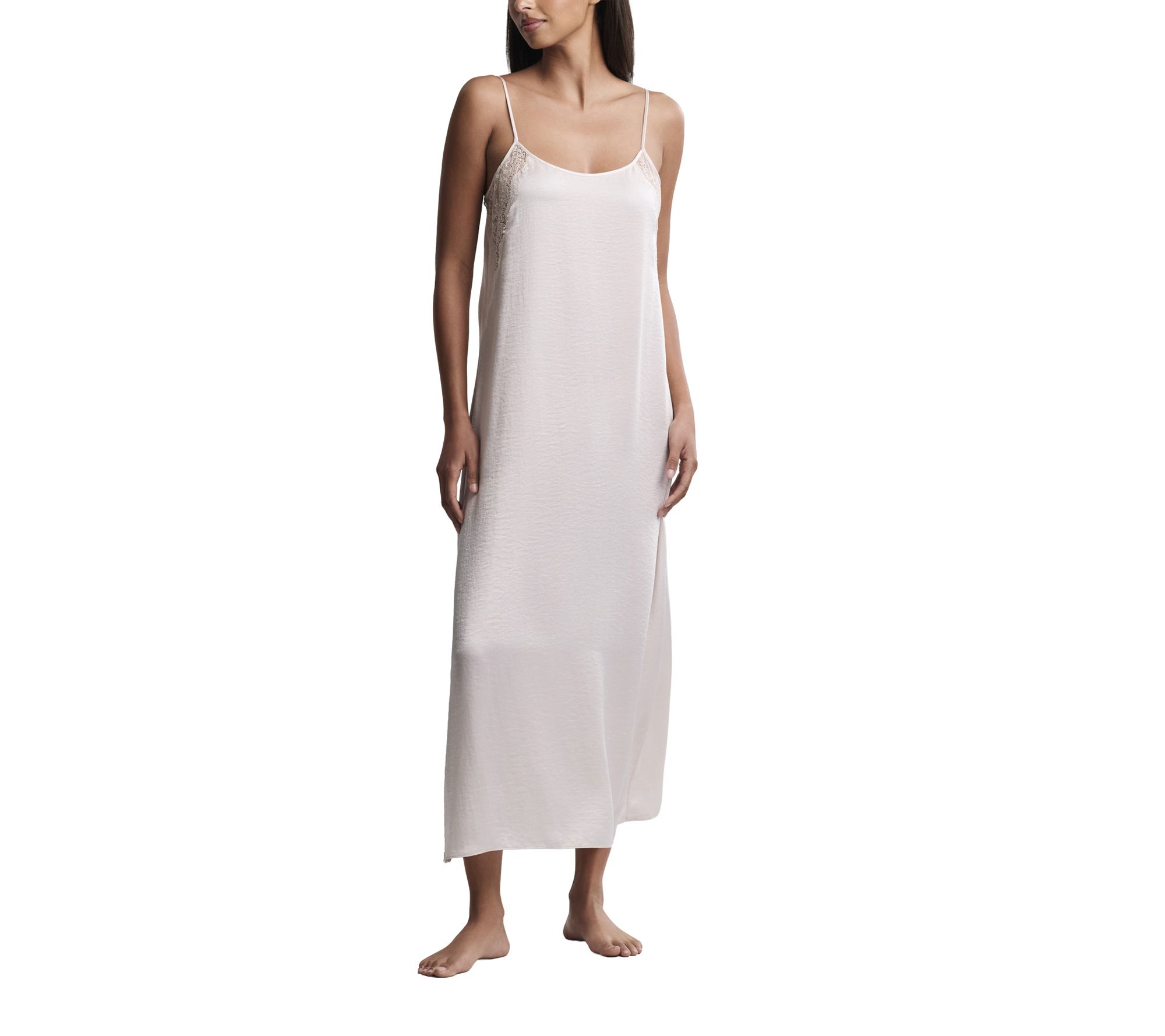 Barefoot Dreams Liquid Satin Lace Slip Dress