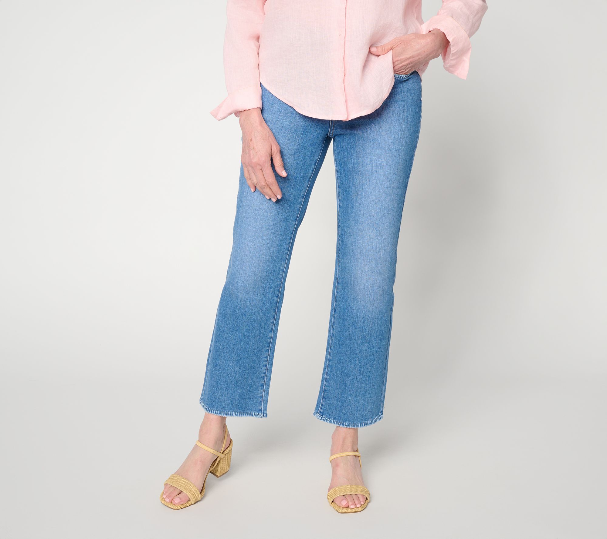 NYDJ Marilyn Petite Straight-Leg Ankle Jeans w/ Novelty Details