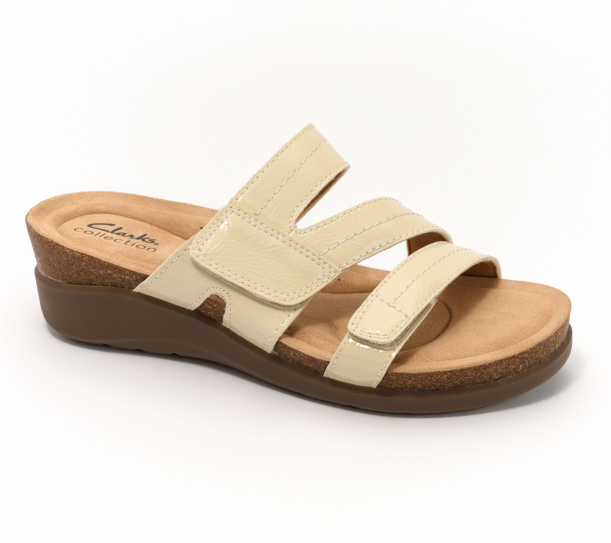 Clarks Collection Leather Slide Sandals -Calenne Holly