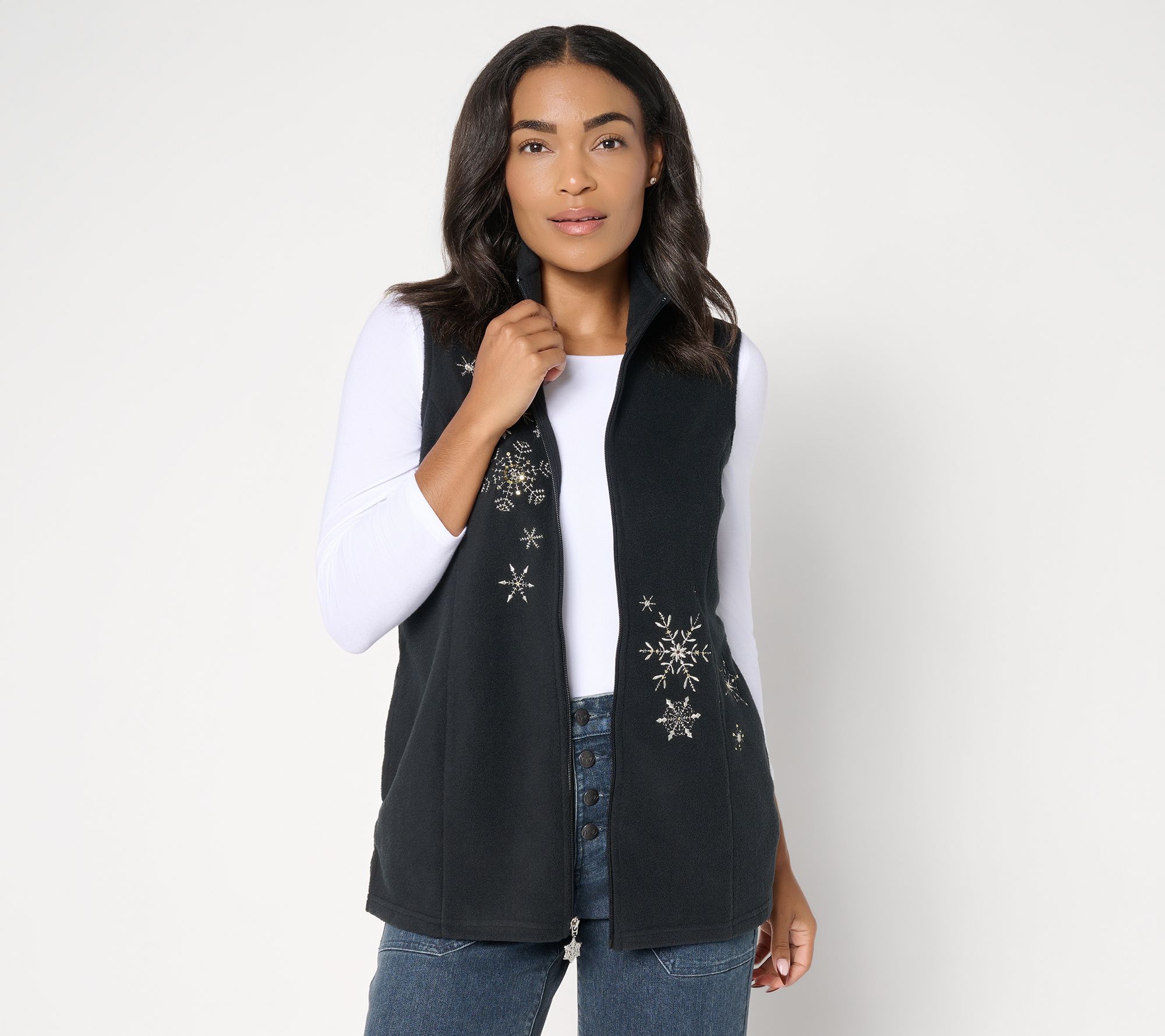 "As Is" Quacker Factory Blizzard Fleece Zip-Up Vest