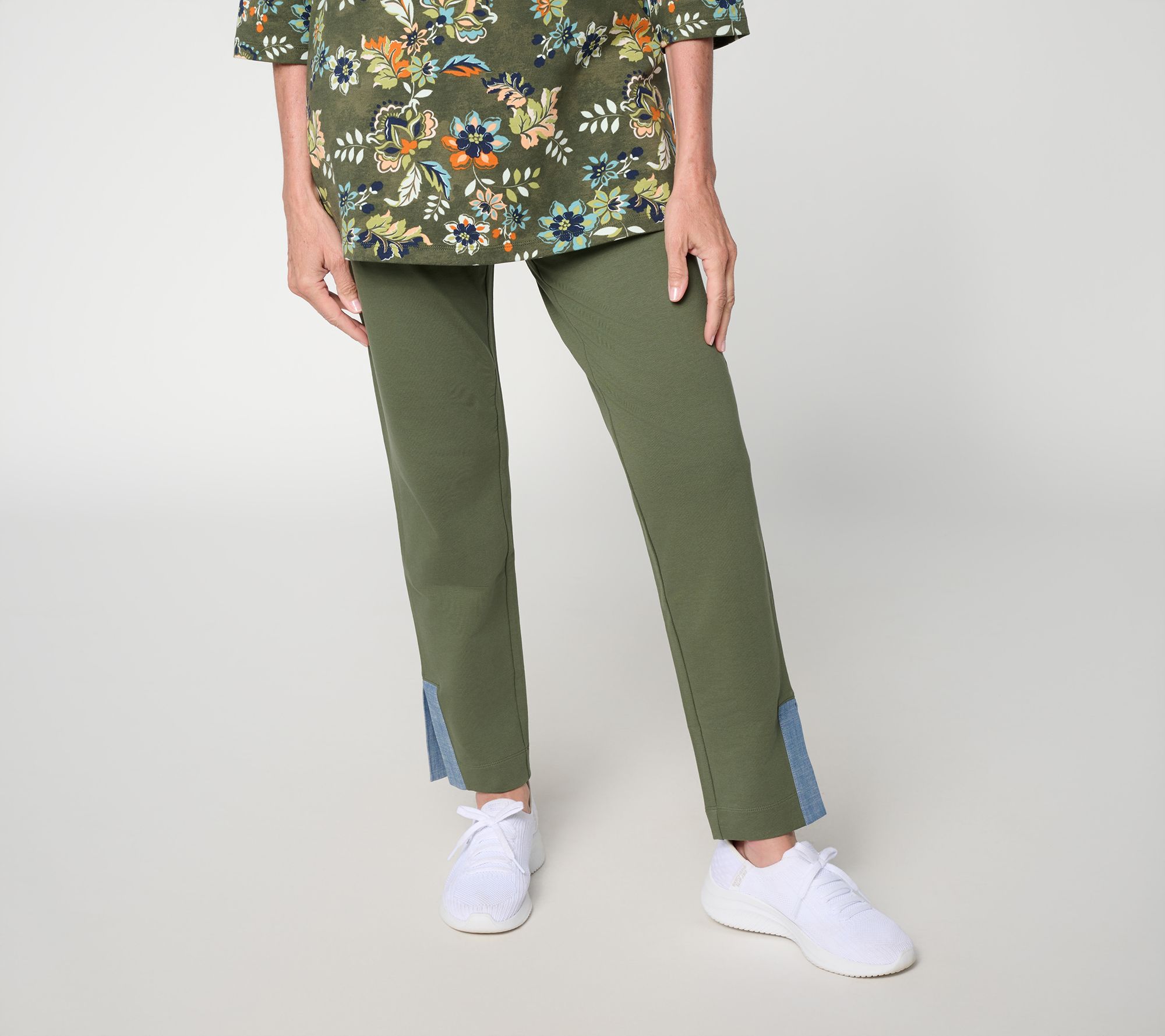 Denim & Co. Active Regular Slim Straight French Terry Pants