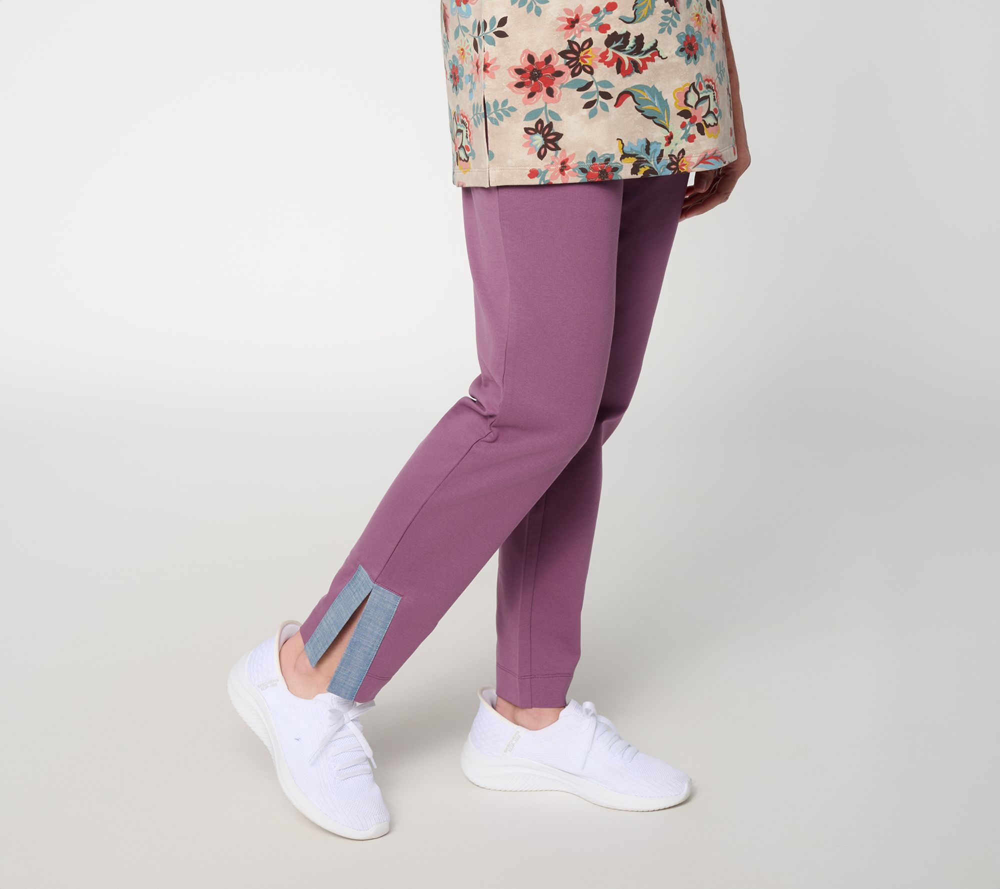 Denim & Co. Active Regular Slim Straight French Terry Pants
