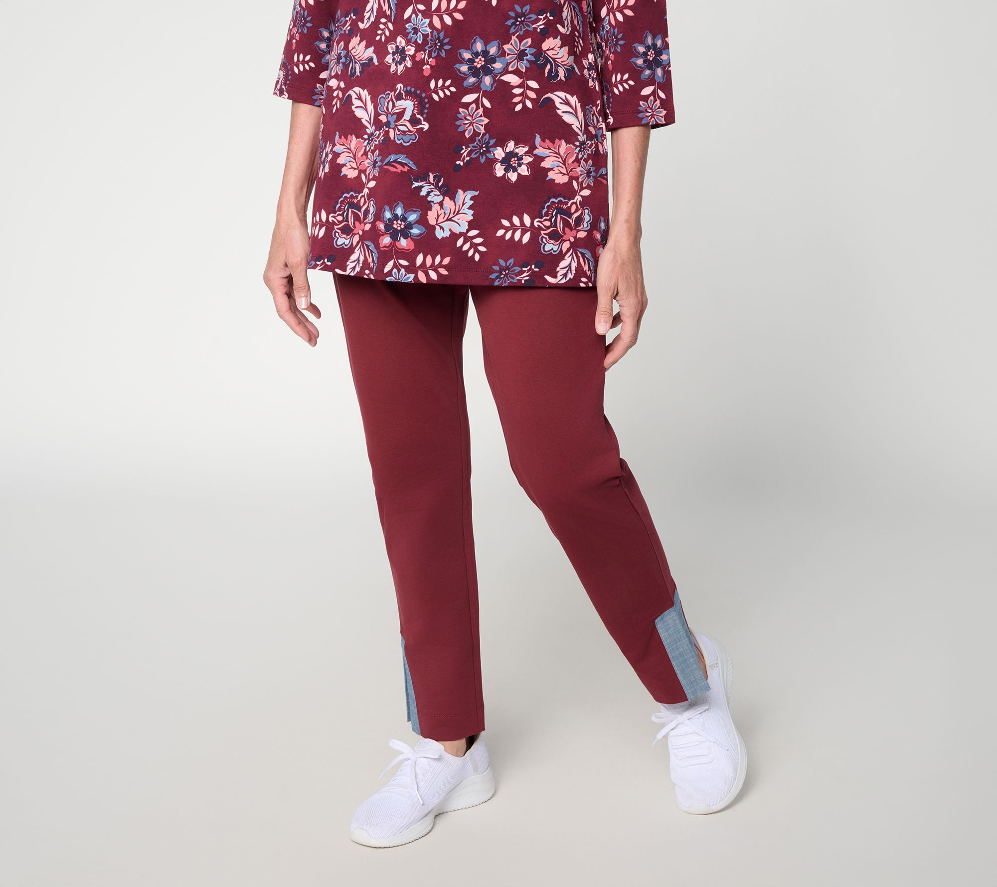 Denim & Co. Active Regular Slim Straight French Terry Pants