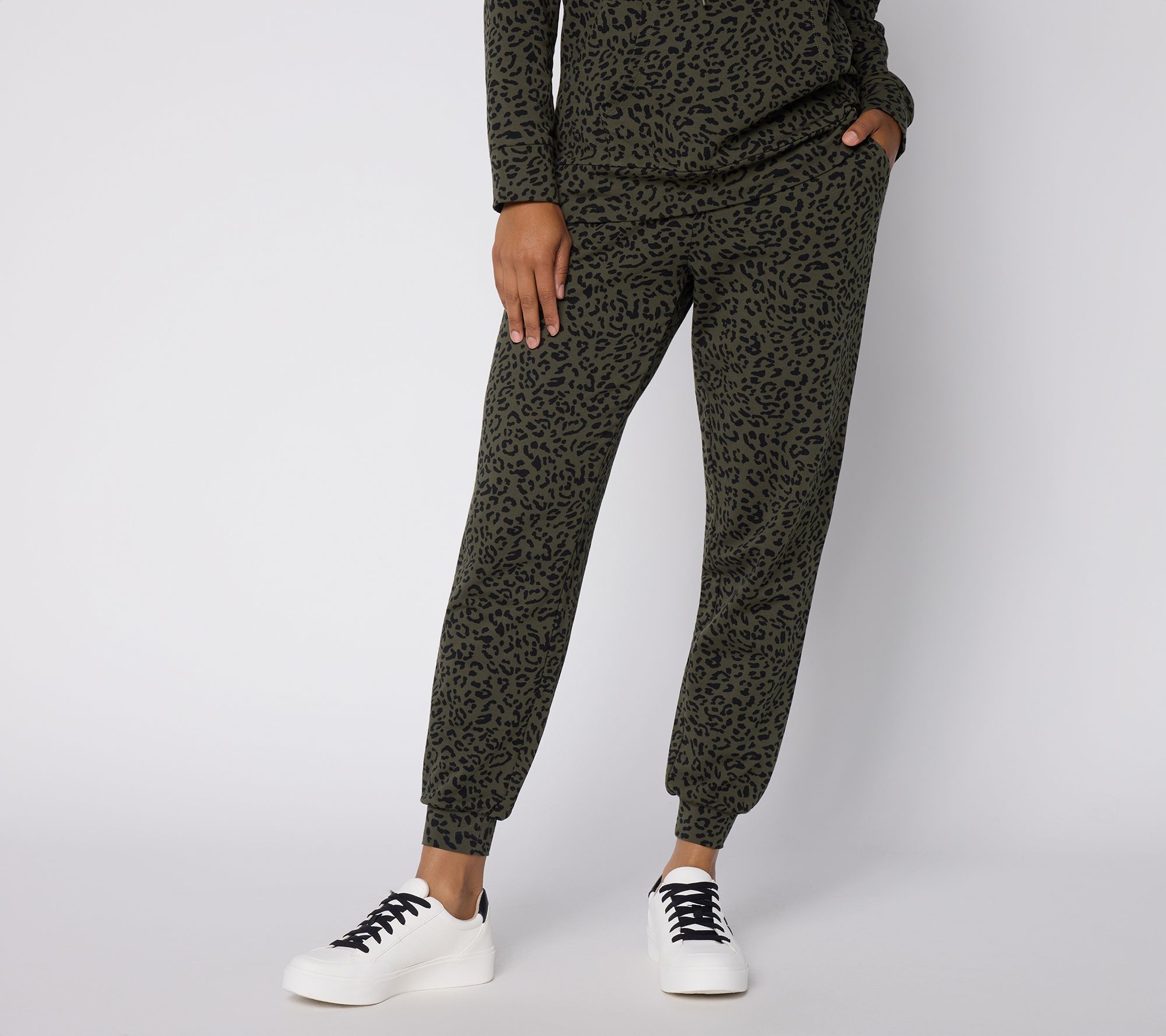 Belle Body by Kim Gravel Regular French Terry Leopard Joggers