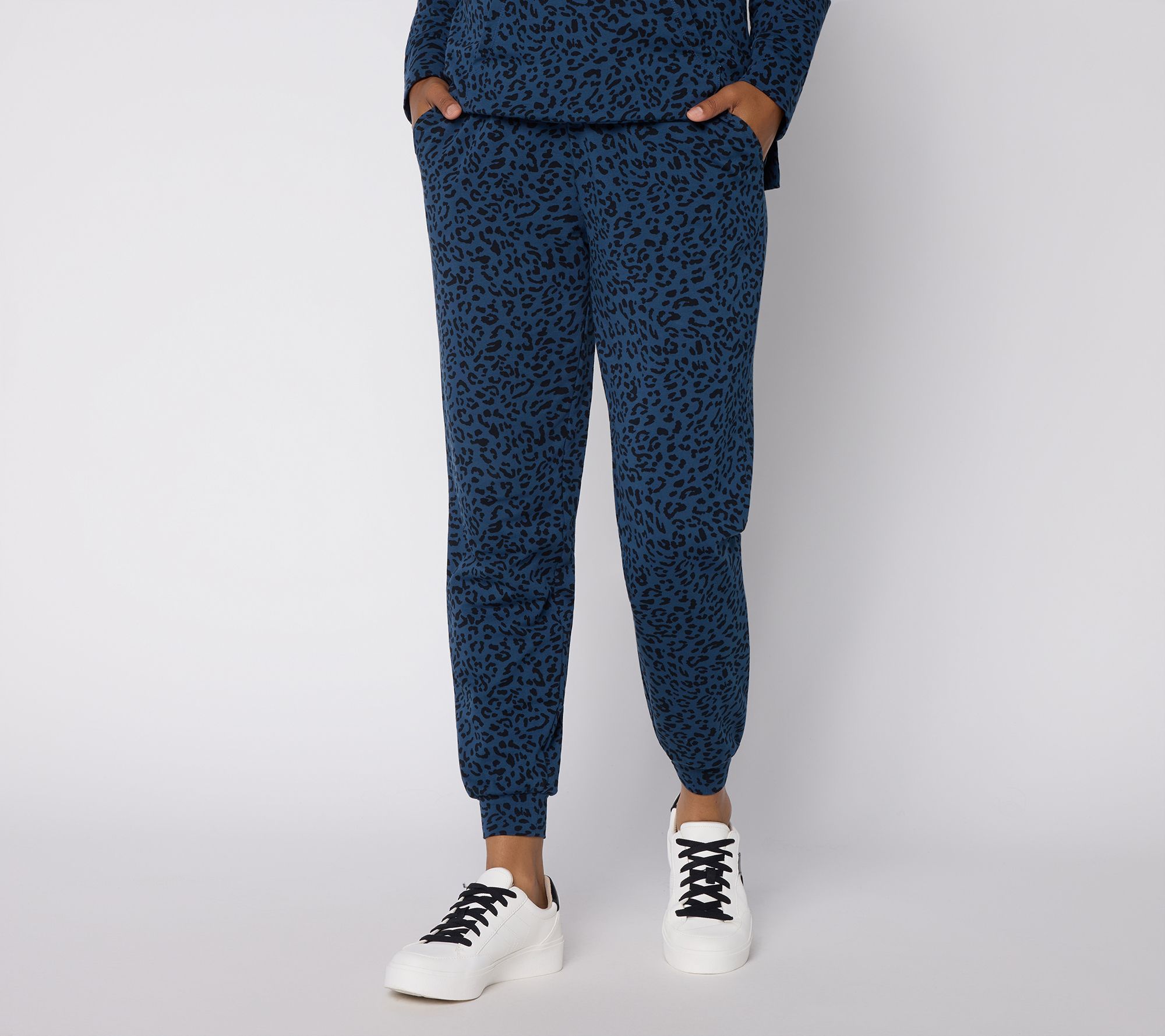Belle Body by Kim Gravel Regular French Terry Leopard Joggers