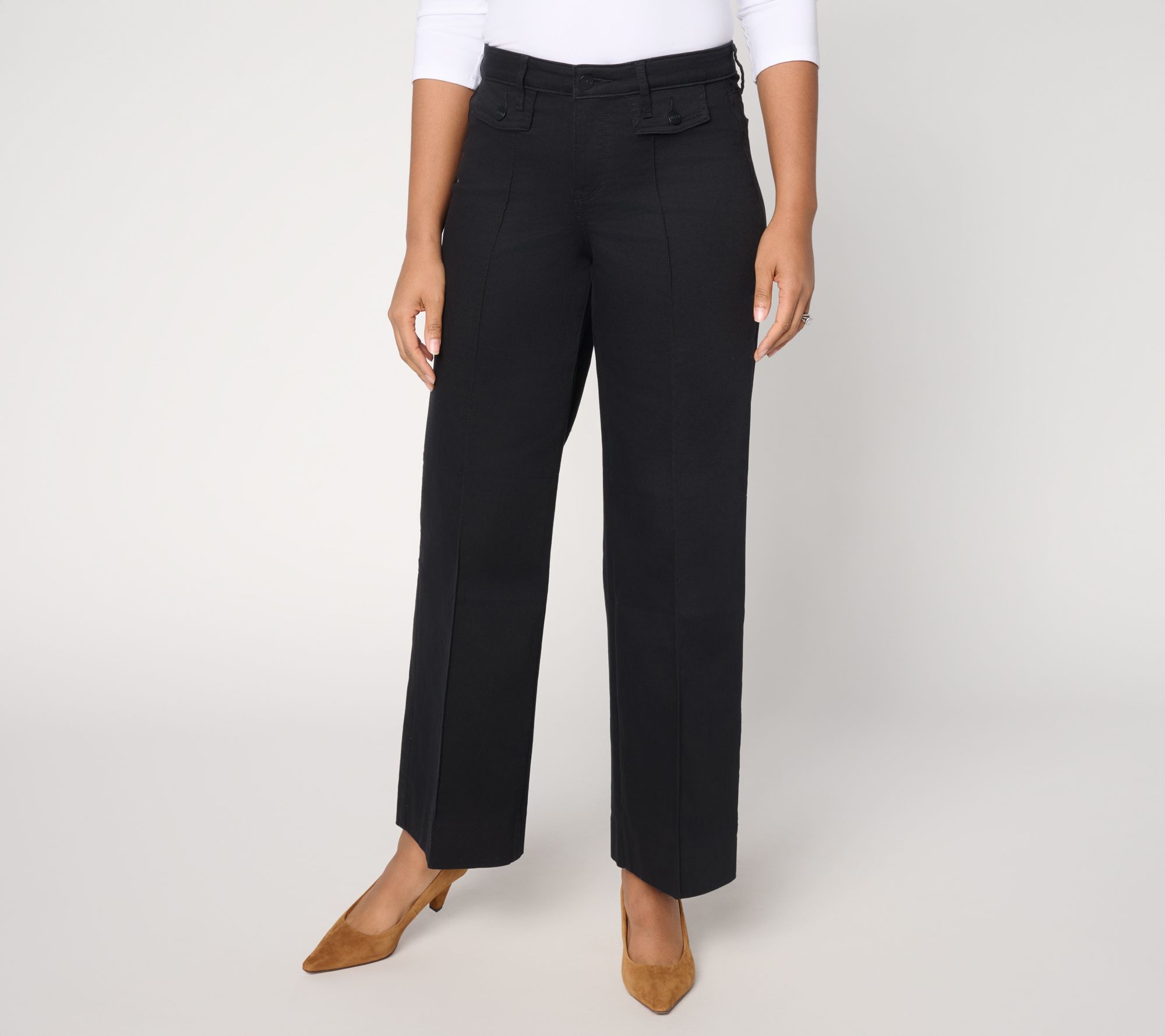 As Is NYDJ Teresa Wide Leg Jeans with Front Seam Detail