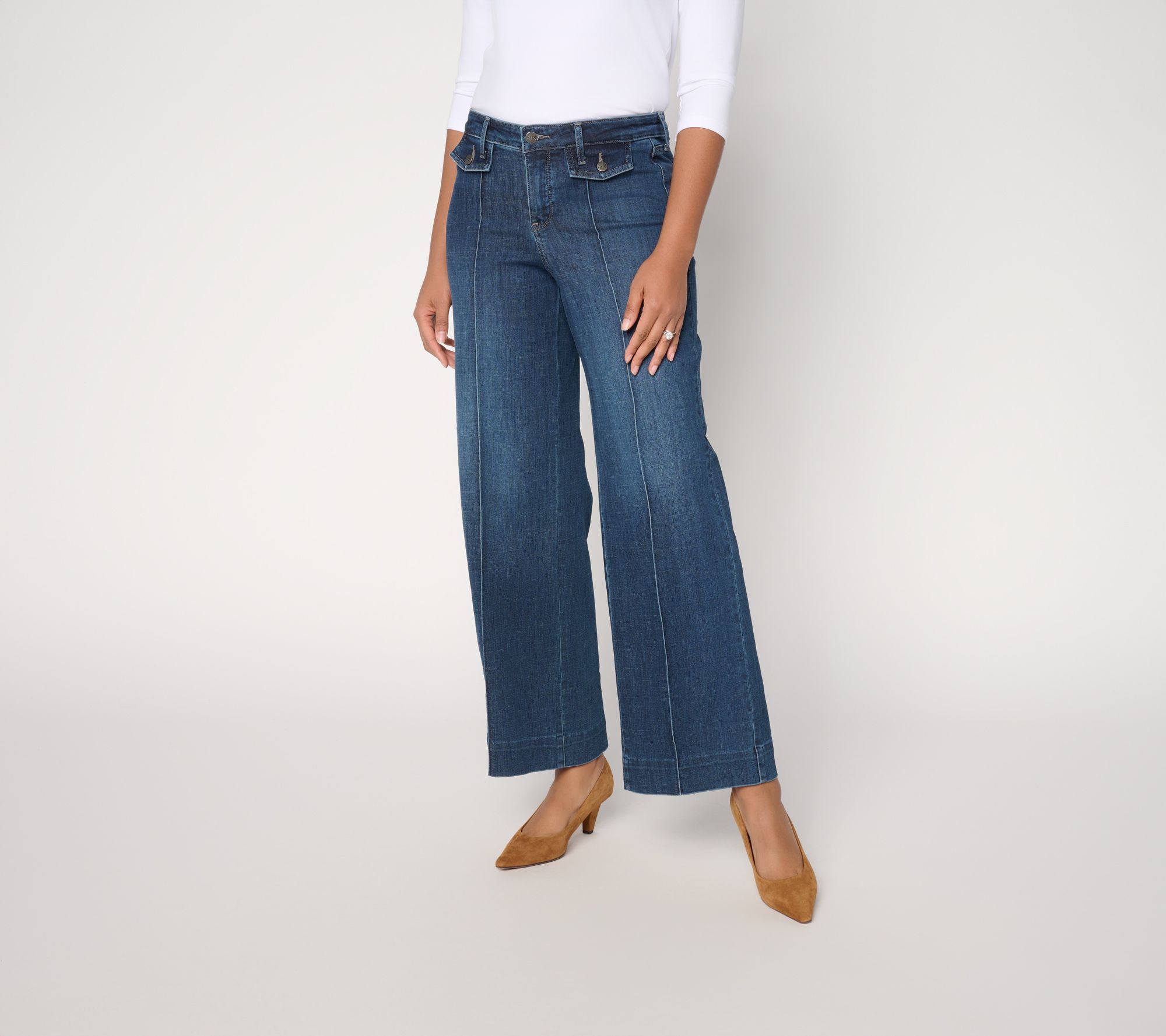 "As Is" NYDJ Teresa Wide-Leg Jeans with Front Seam Details