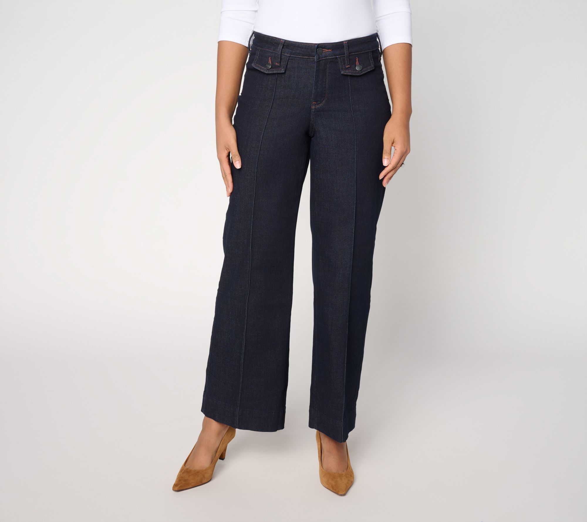 "As Is" NYDJ Teresa Wide-Leg Jeans with Front Seam Details