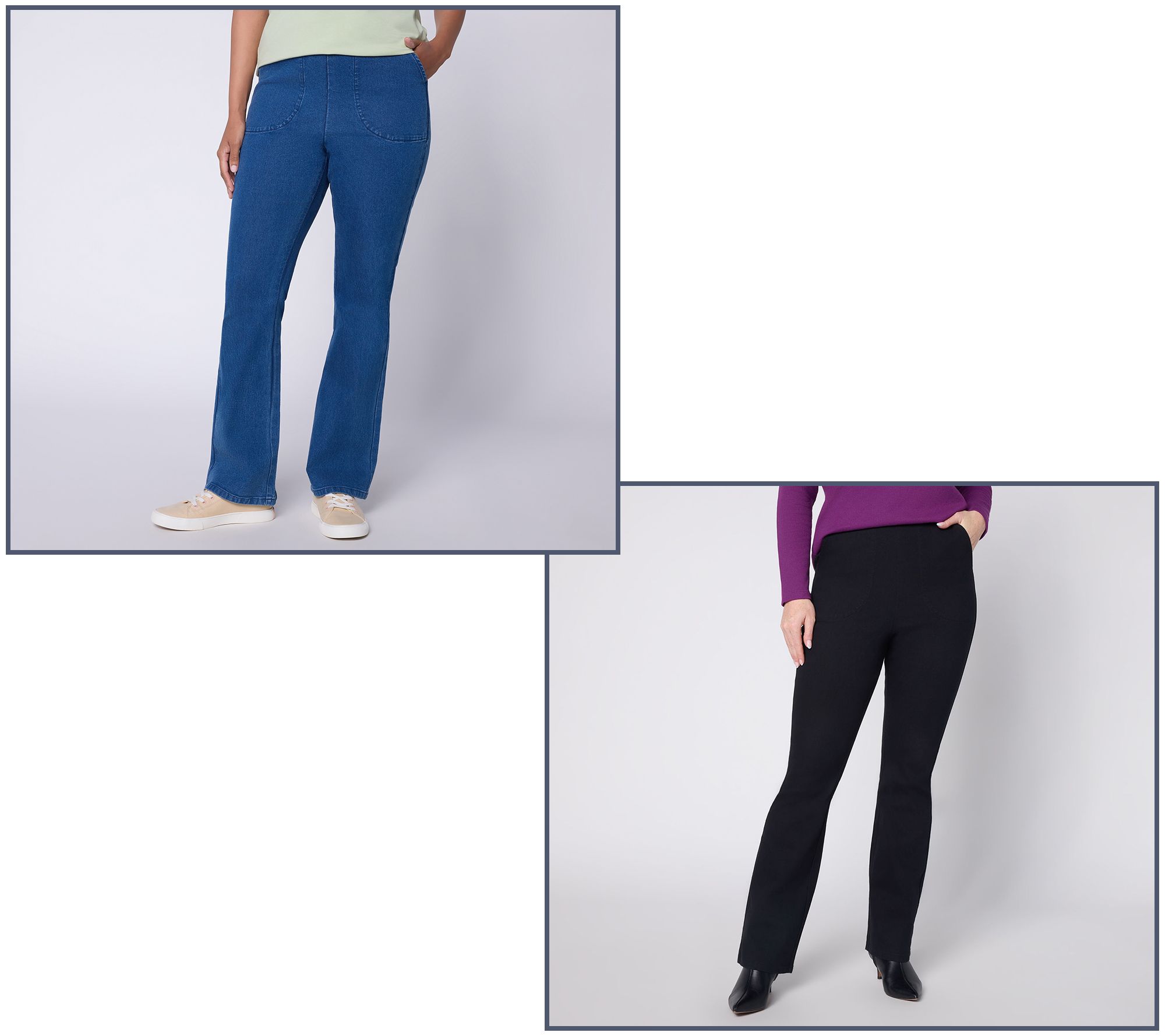  Denim & Co. Regular Flat Front Lightly Boot Cut Jeans - A734051