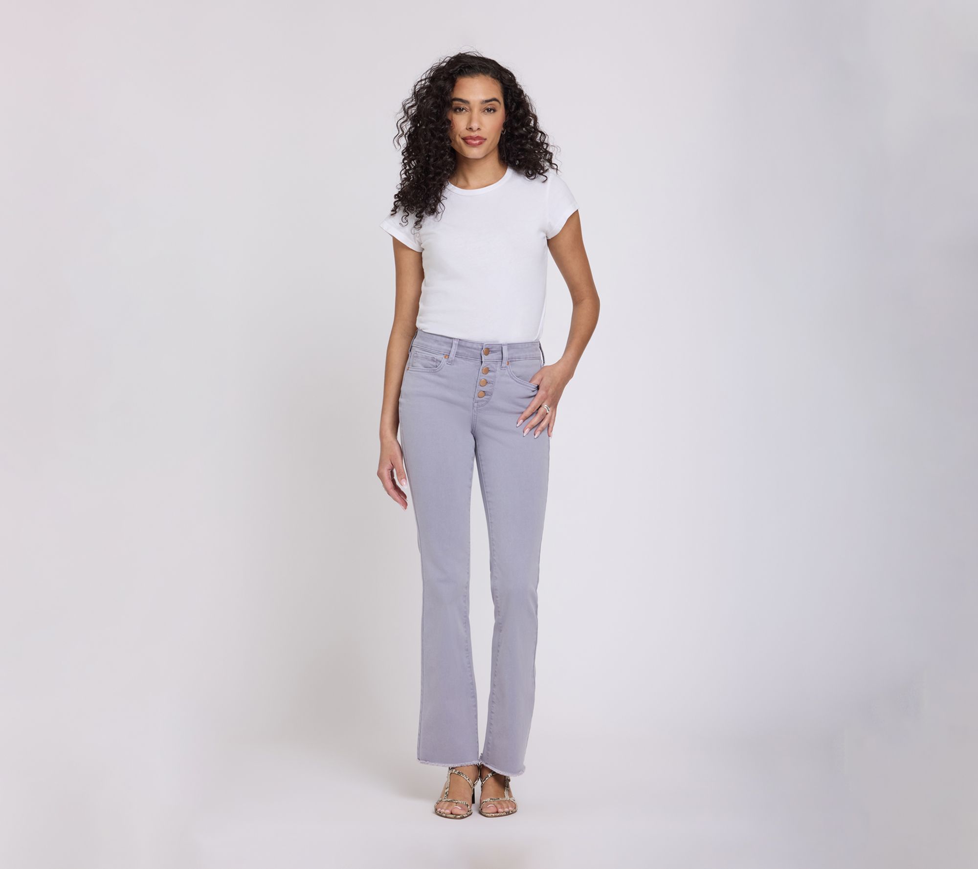 NYDJ Barbara Bootcut Jeans Frayed Hems