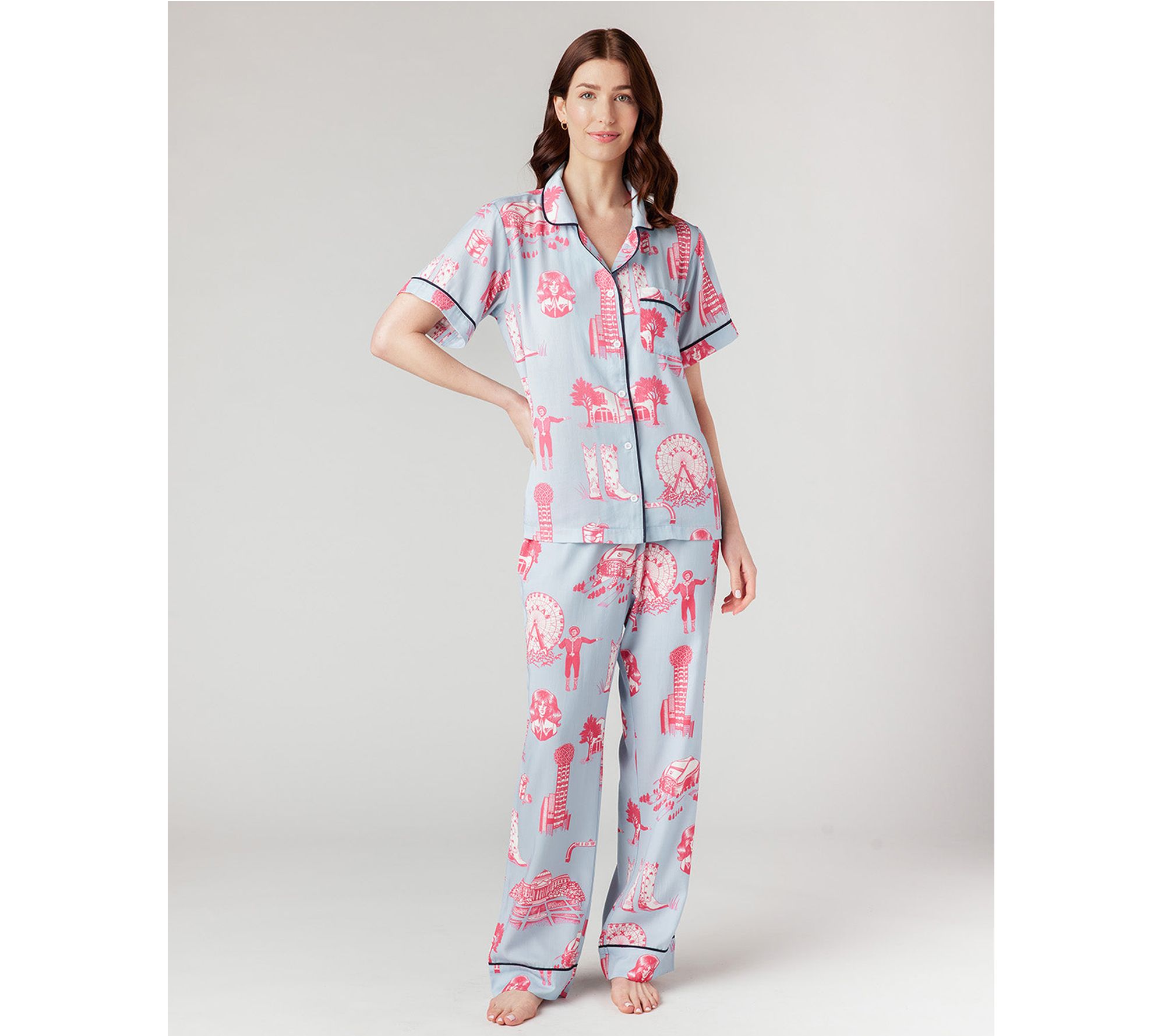 Katie Kime Dallas Toile Pajama Pants Set