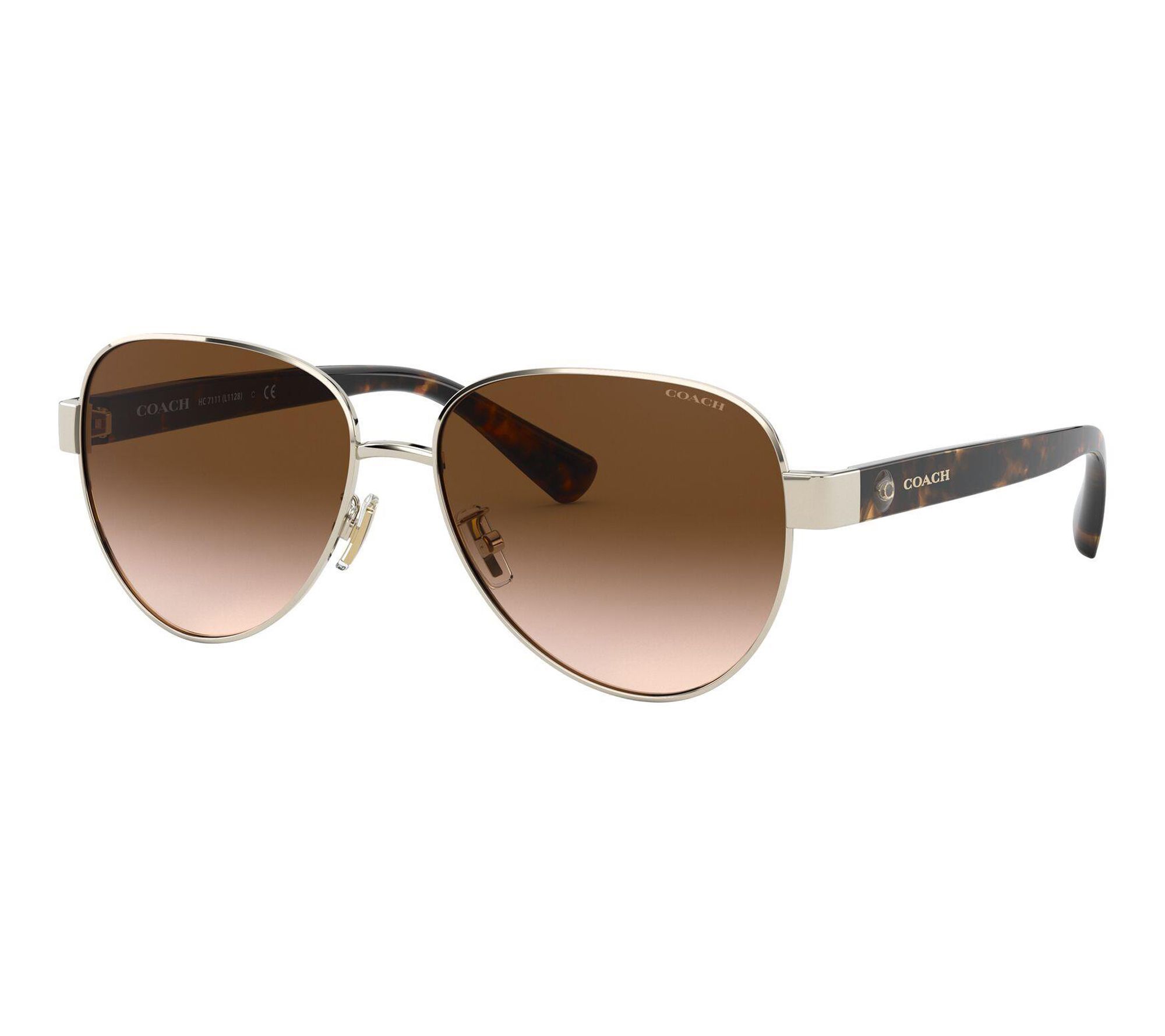 Coach Women's Pilot Frame Sunglasses - Gold/Brown