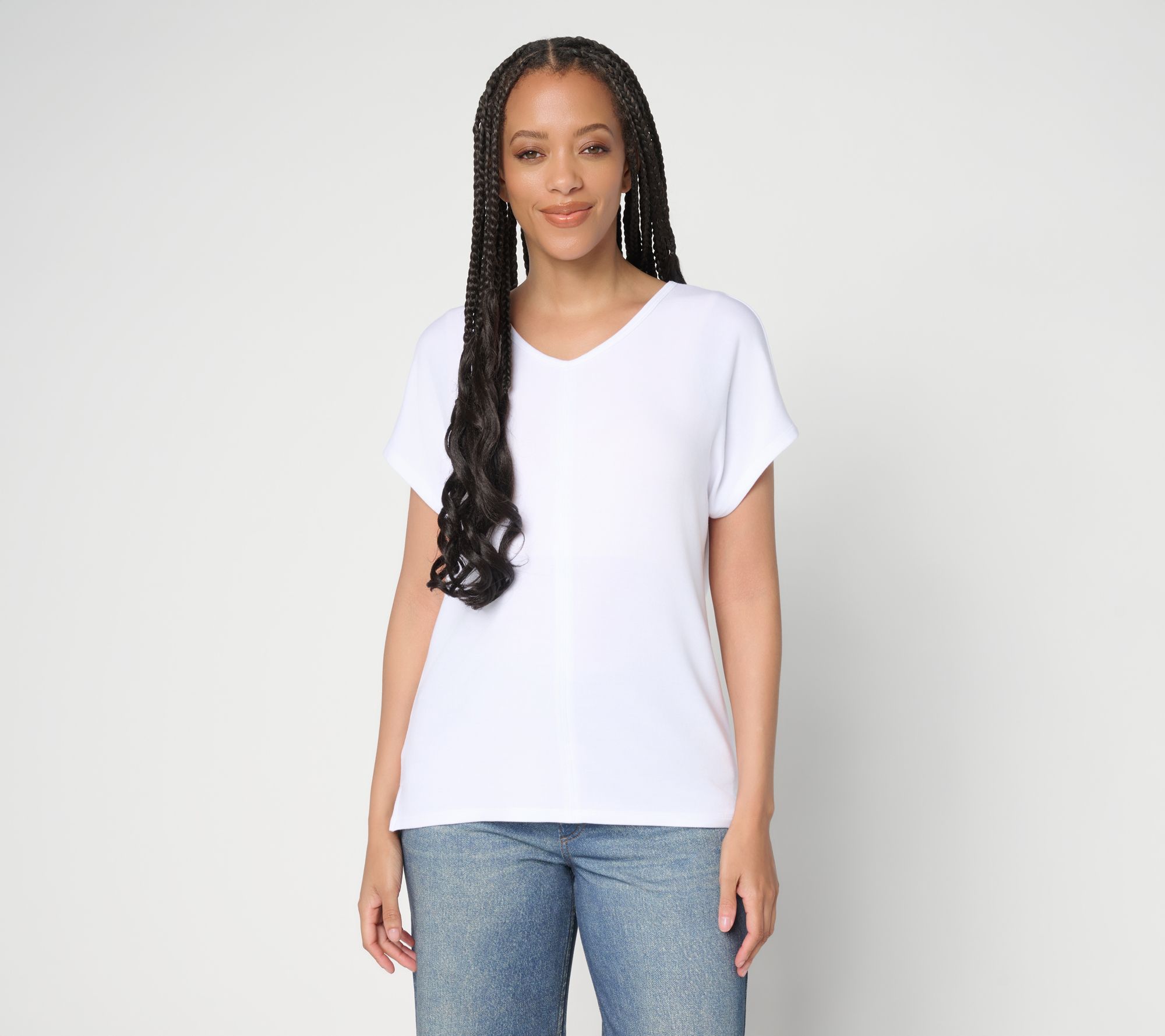 "As Is" Anybody Micro Modal Brushed Knit Dolman Tee w/ Support