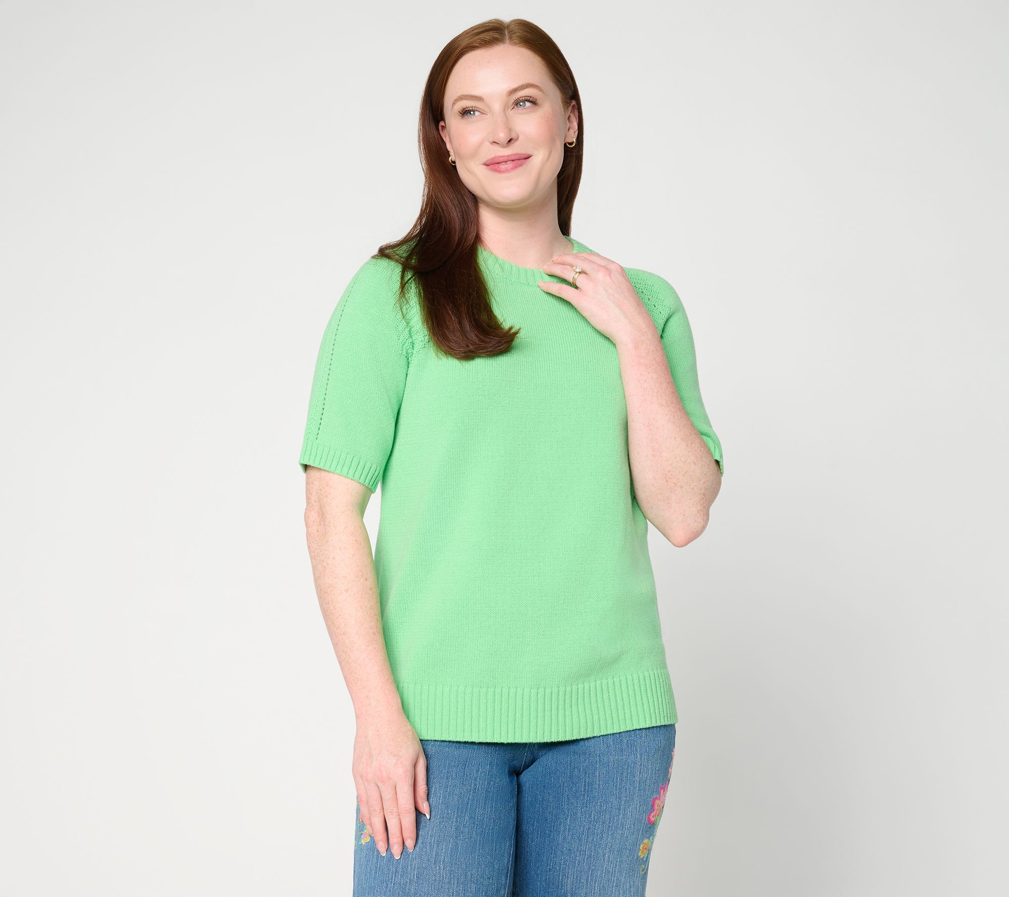 "As Is" Belle by Kim Gravel Step Into Spring Elbow Sleeve Sweater