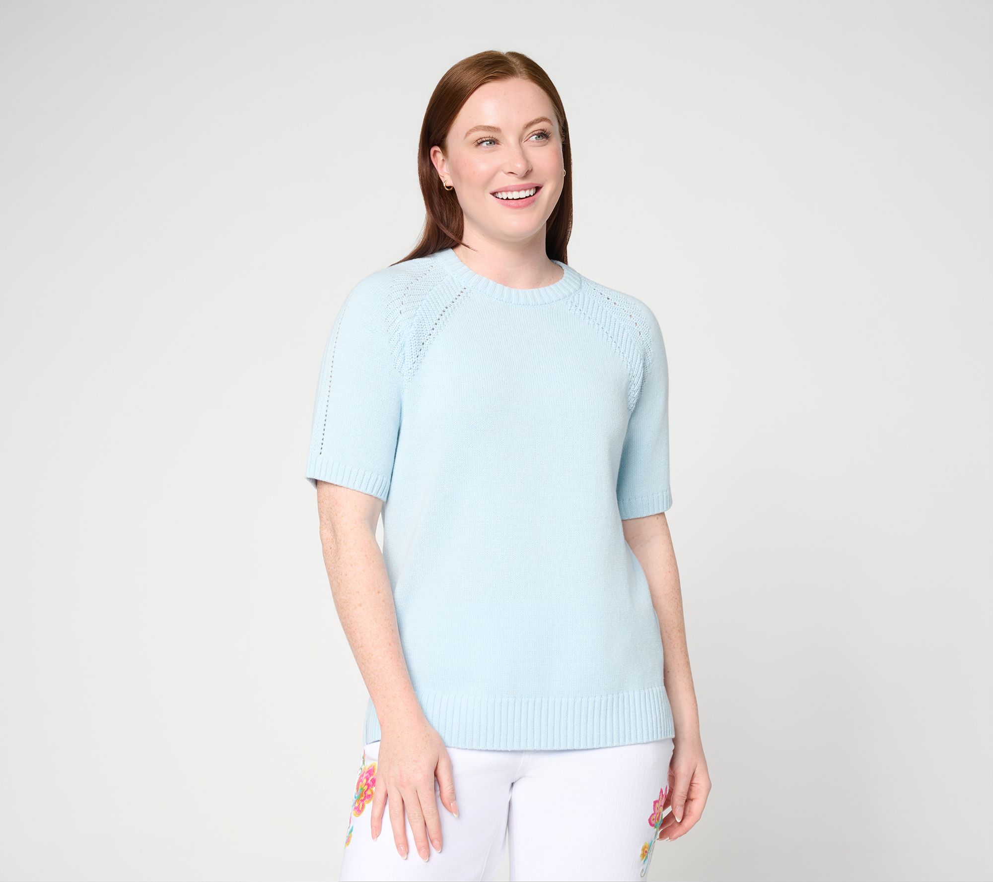 "As Is" Belle by Kim Gravel Step Into Spring Elbow Sleeve Sweater