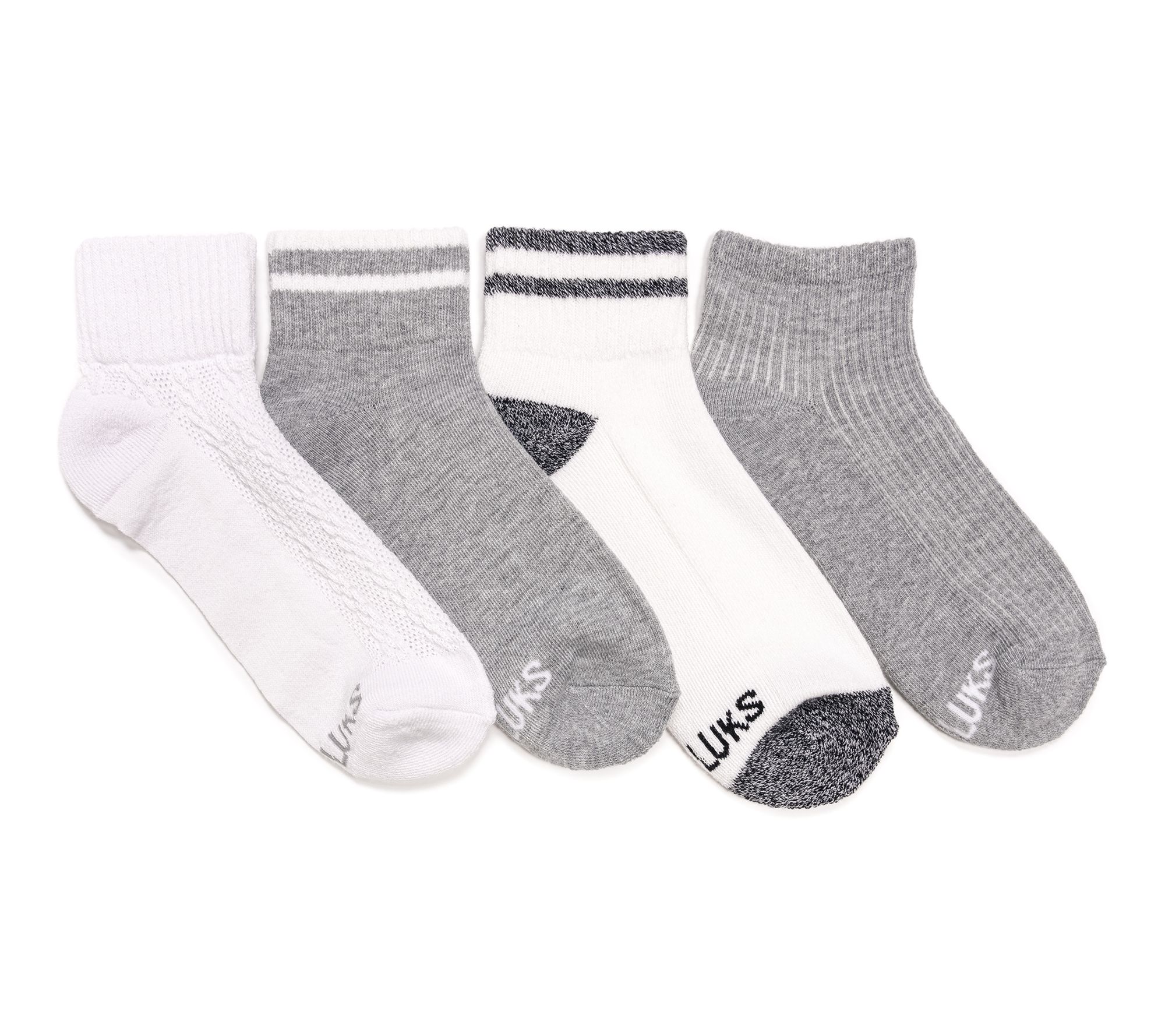 MUK LUKS Dream Step Mini Crew Sock 4 Pack