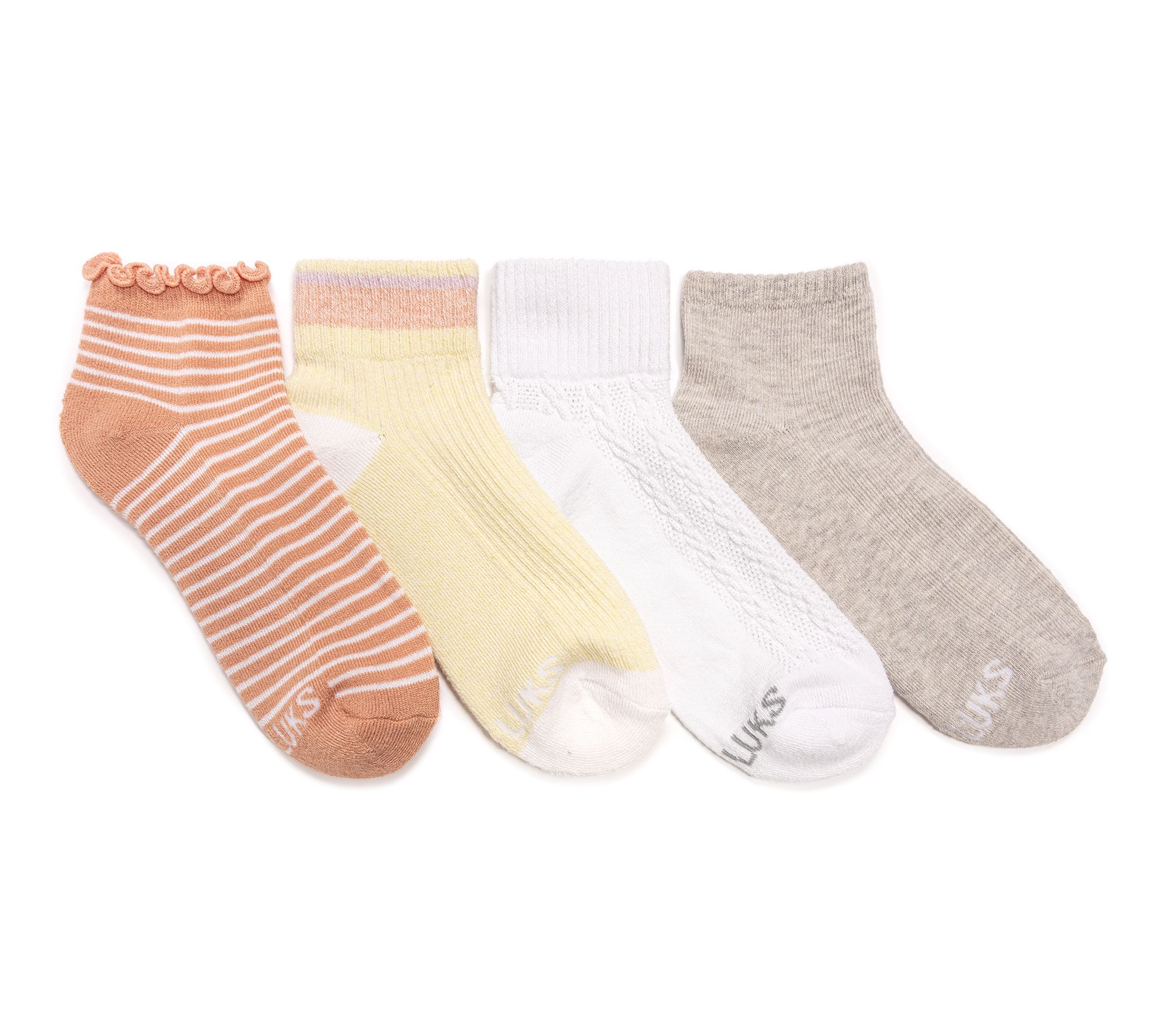 MUK LUKS Dream Step Mini Crew Sock 4 Pack