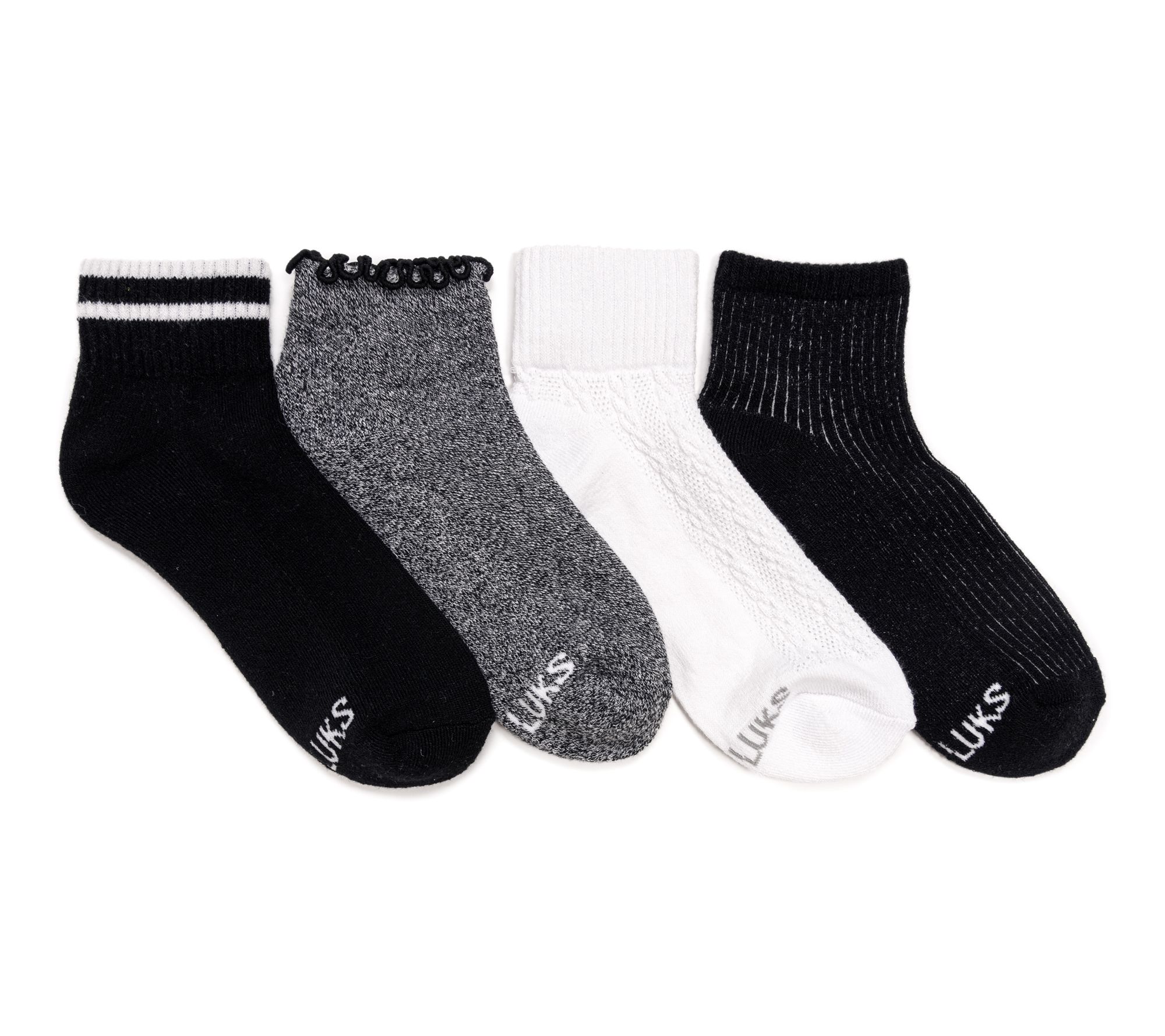 MUK LUKS Dream Step Mini Crew Sock 4 Pack
