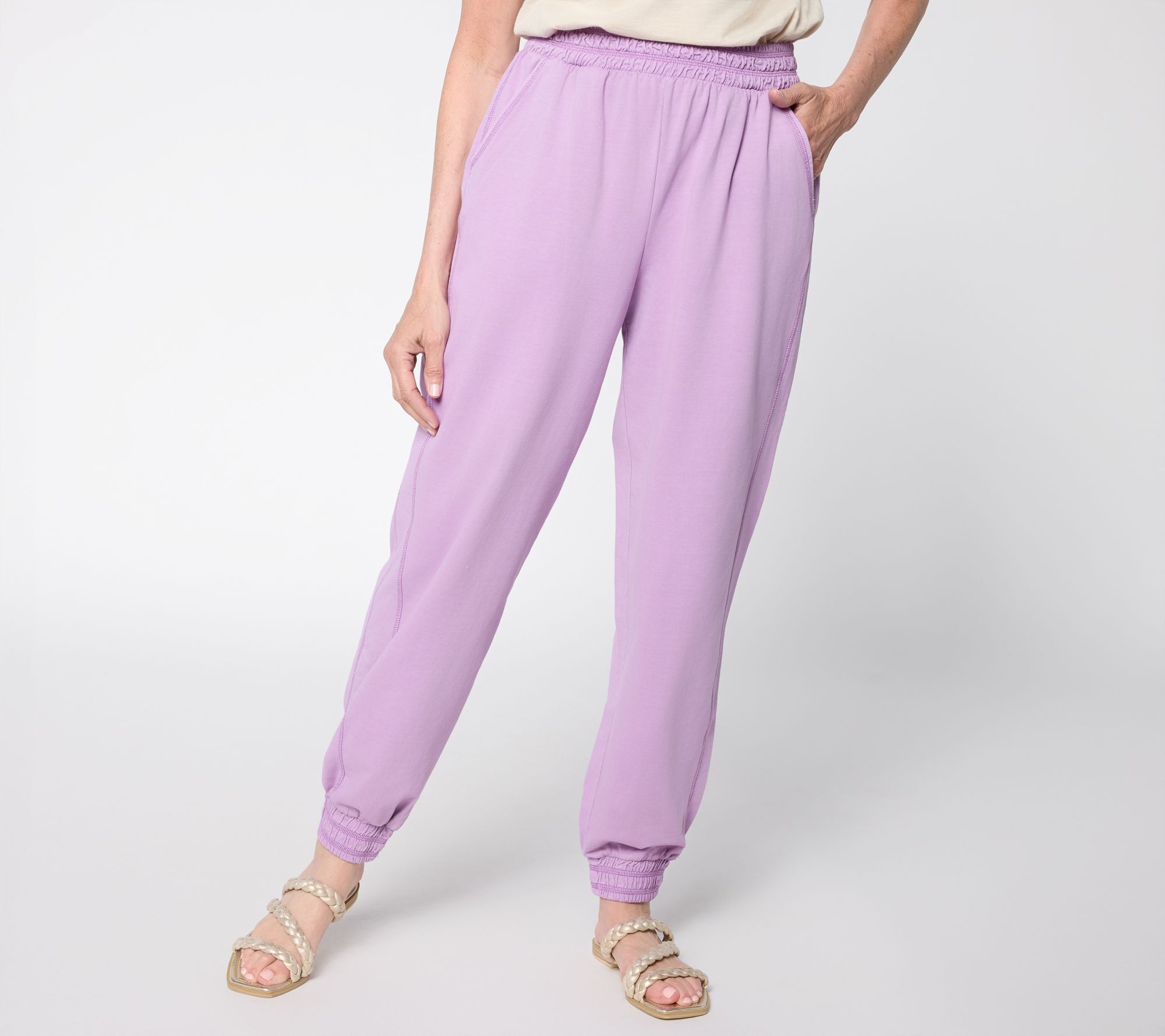 "As Is" LOGO Lounge by Lori Goldstein Reg Jogger with Seam Detail