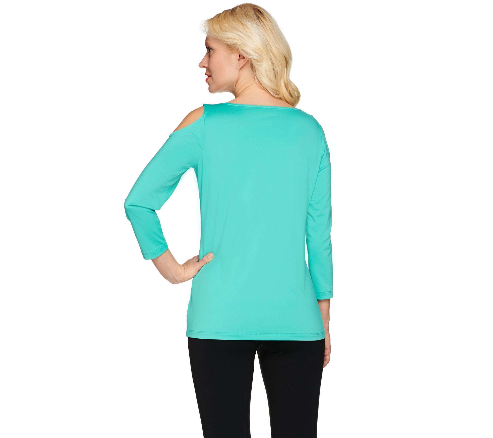 Susan Graver Artisan Embellished Butterknit Cold Shoulder Top - QVC.com