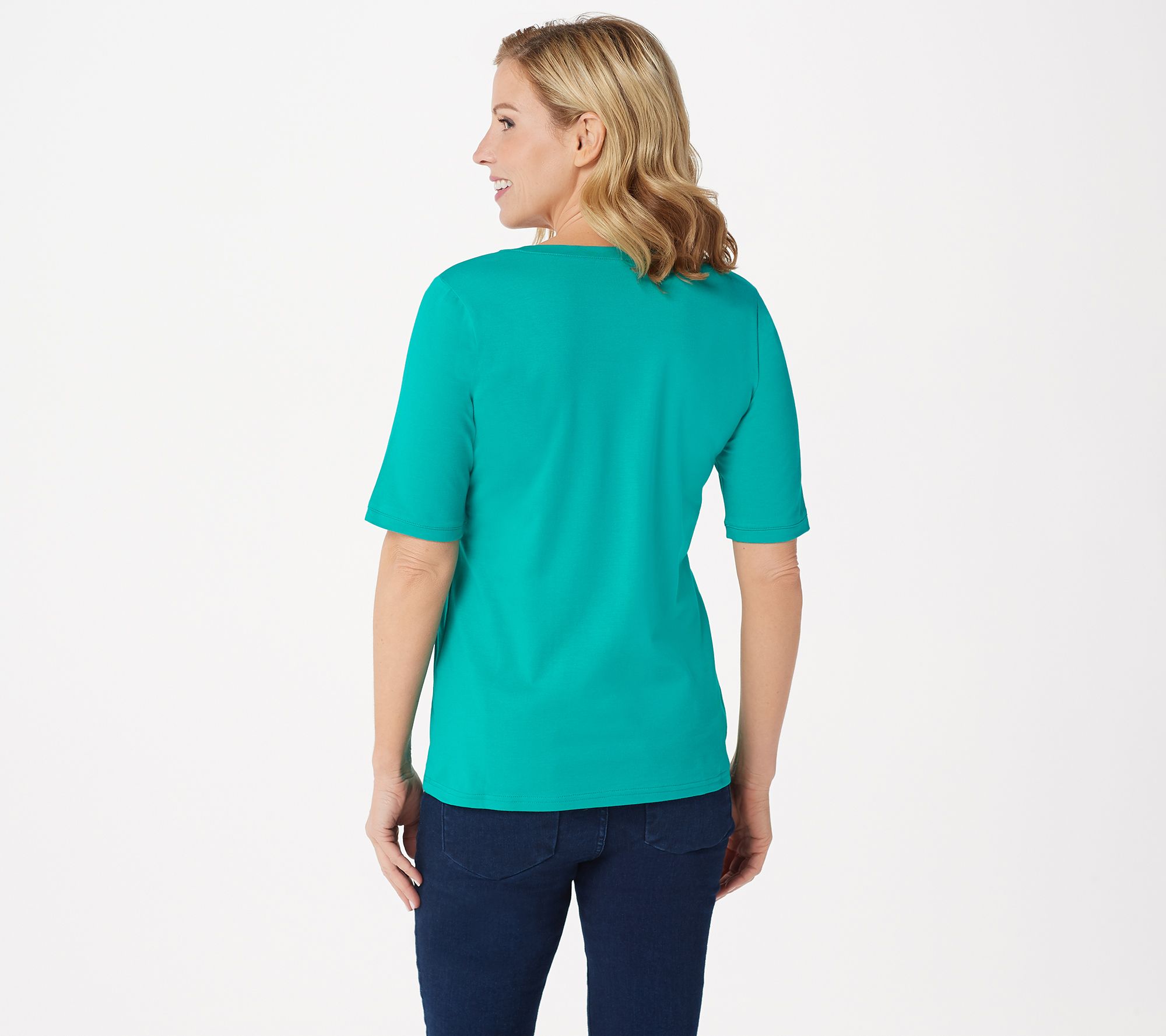"As Is" Bob Mackie Essential Elbow Sleeve T-Shirt - QVC.com
