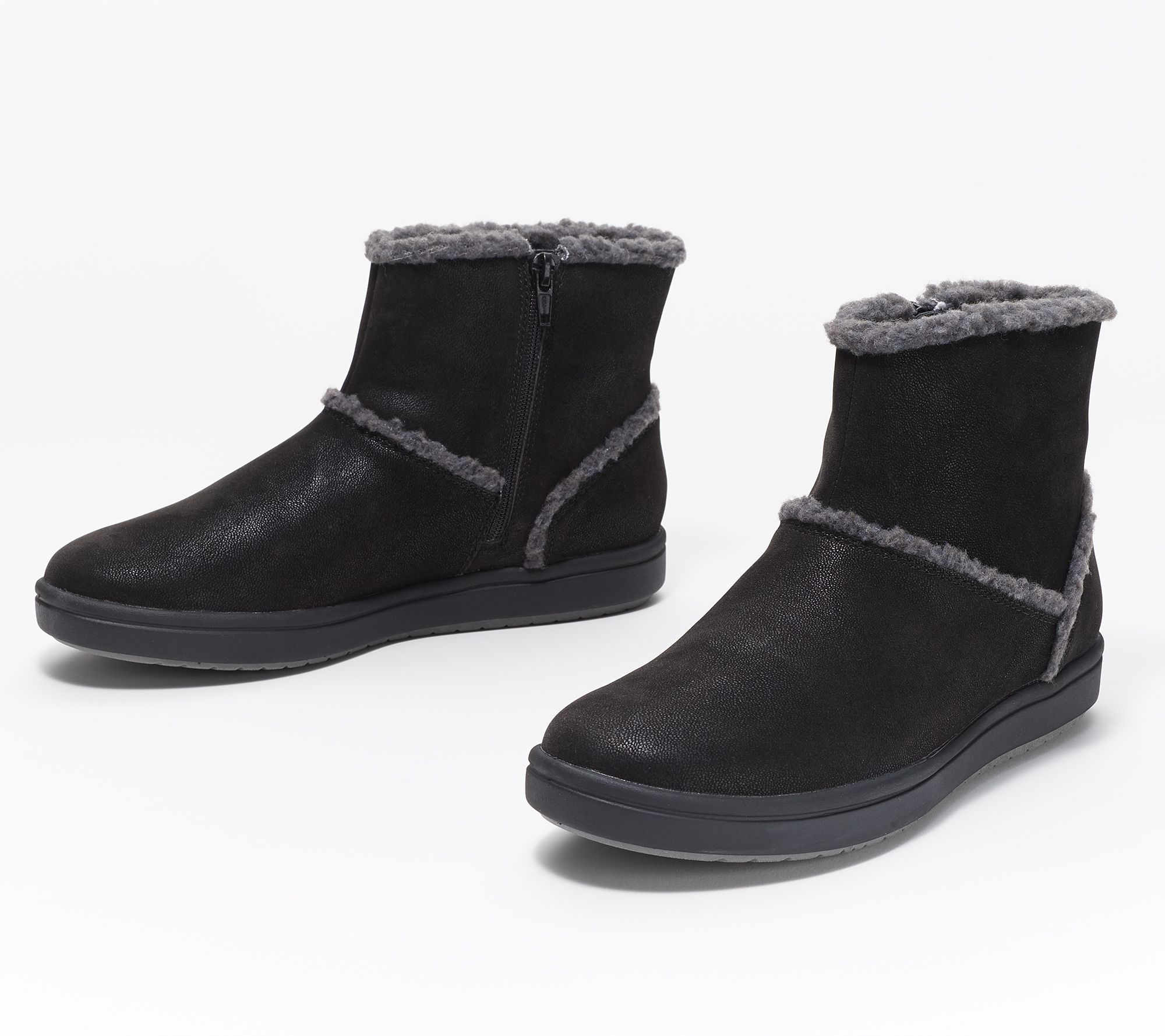 Clarks Cloudsteppers Faux Fur Ankle Boots - Step Glow Rose