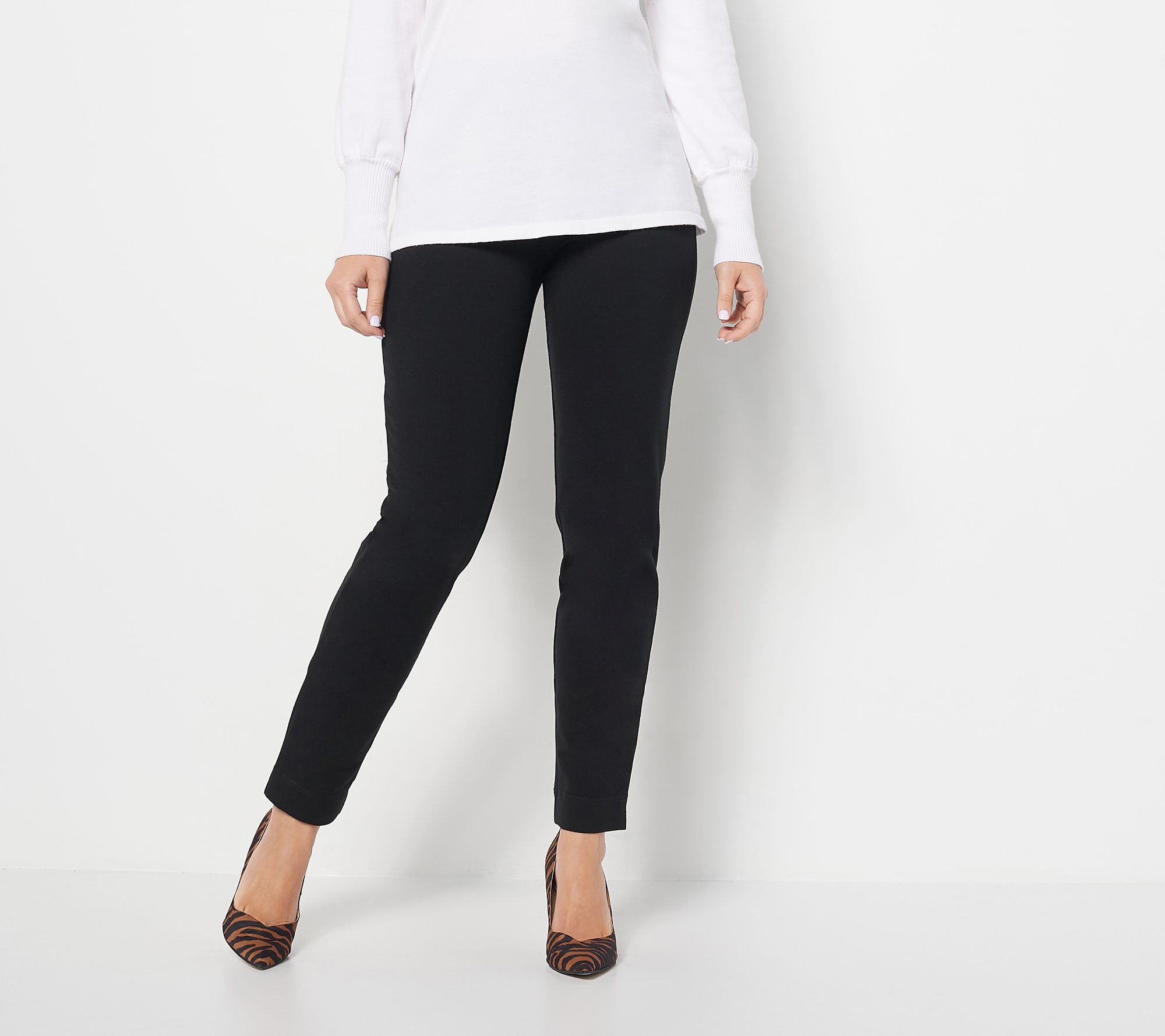 Women with Control Tall Tummy Control Slim Leg Pants w/ Faux Pockets
