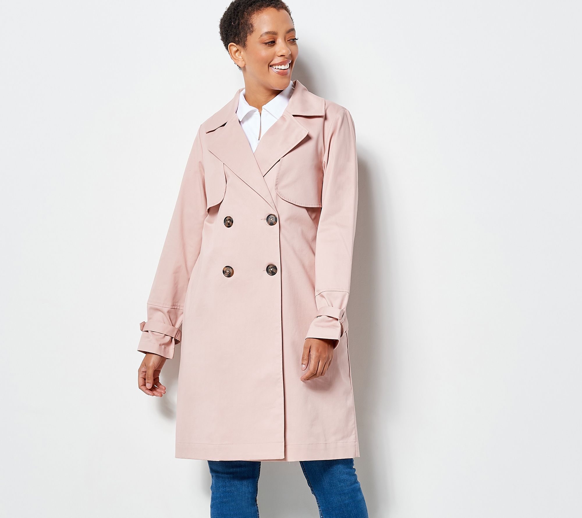 Centigrade Twill Double Breasted Long Trench Coat