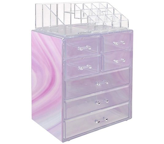 Sorbus Makeup and Jewelry Storage Case - Tie-Dy e Print