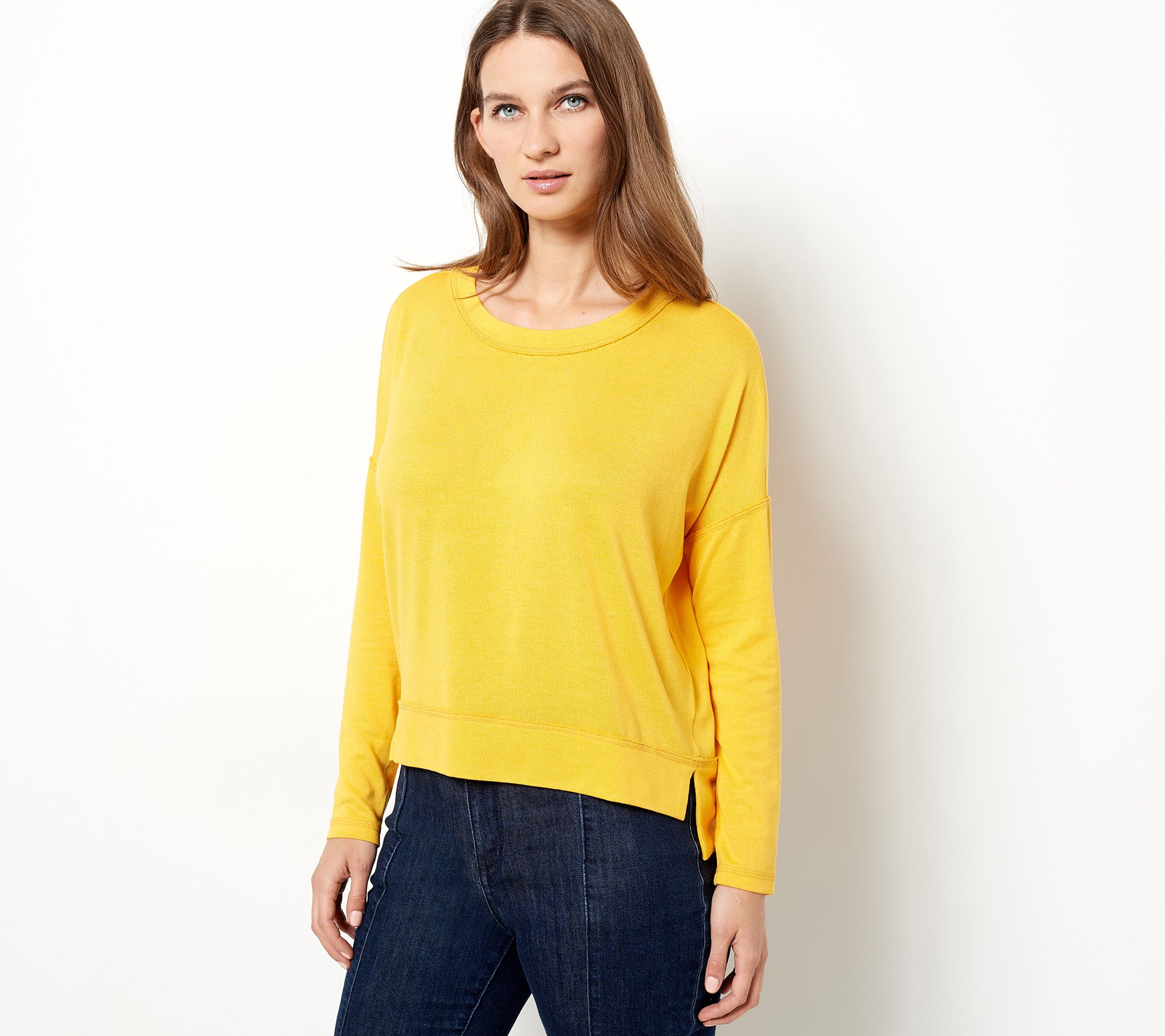 Attitudes by Renee Casknit Casa Comfy Shirttail Hem Top