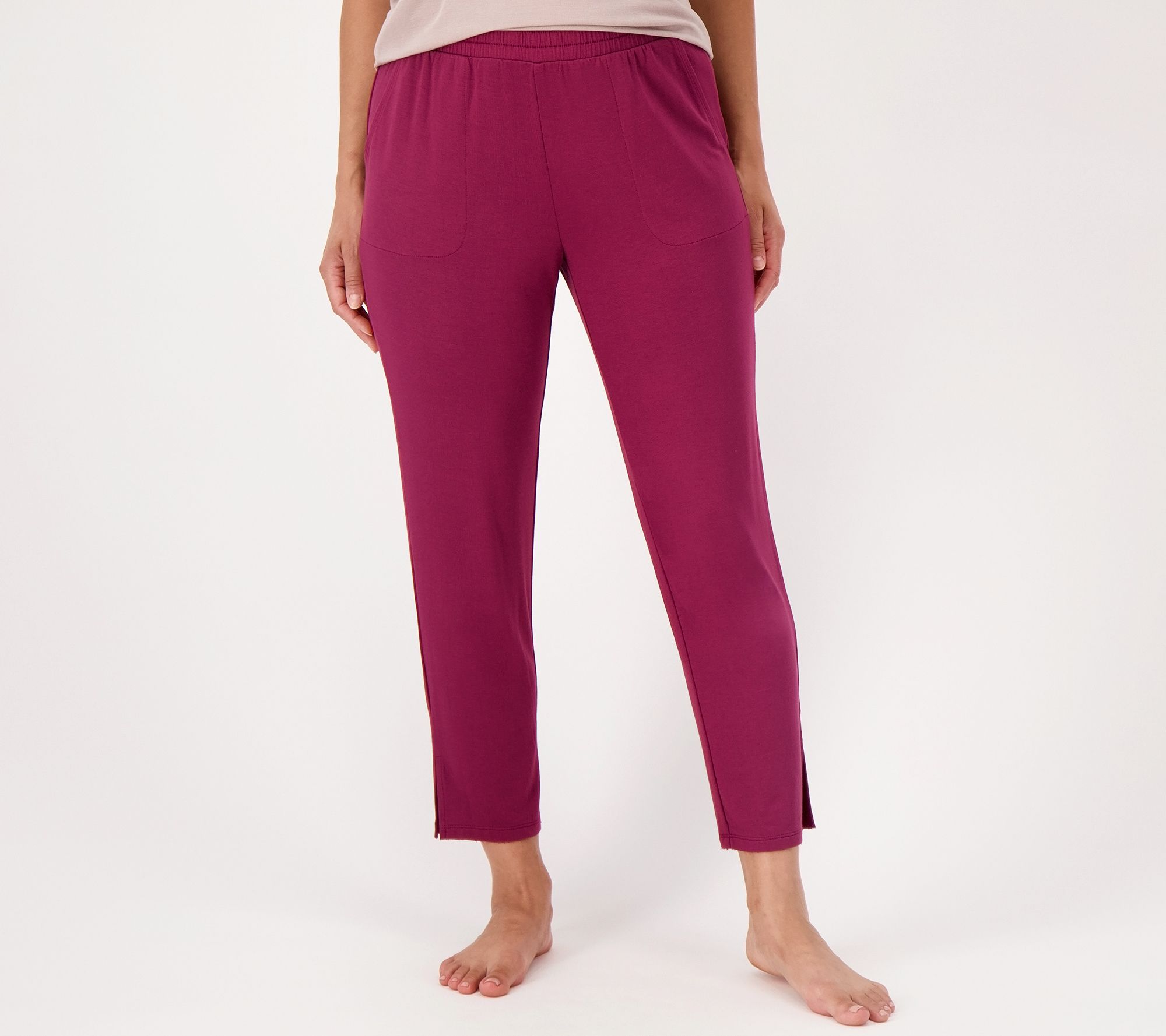 AnyBody Cozy Knit French Terry Pull On Pants - QVC.com