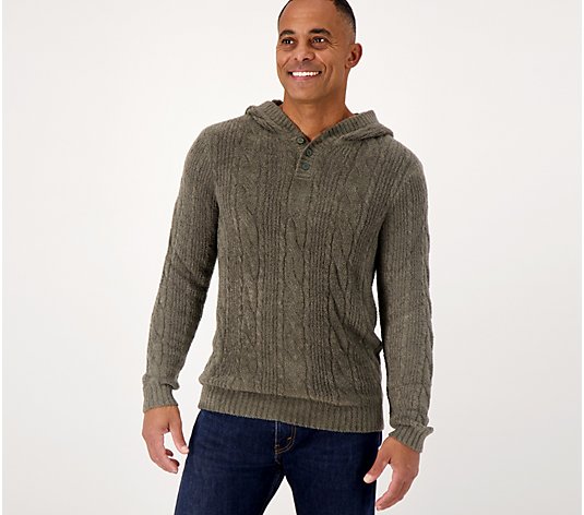 Barefoot Dreams Men's CozyChic Lite Cable Hoodie