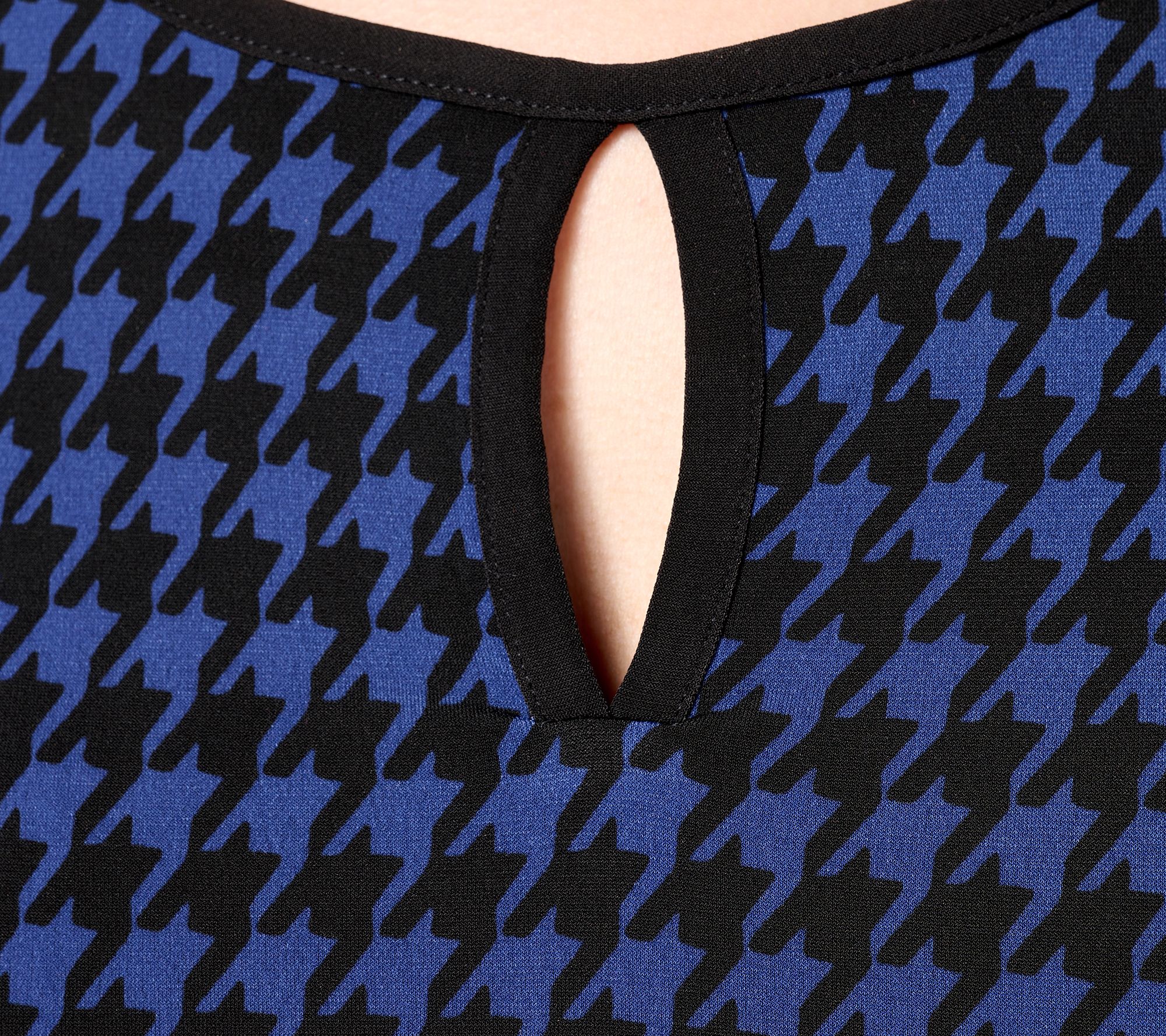 Susan Graver Regular Printed Liquid Knit_3/4 Sleeve Tiered Midi Dress
