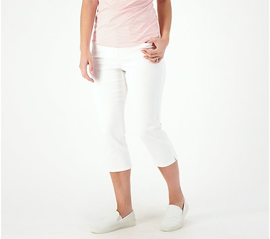 NYDJ Curves 360 Slim Straight Capri Jeans- Optic White