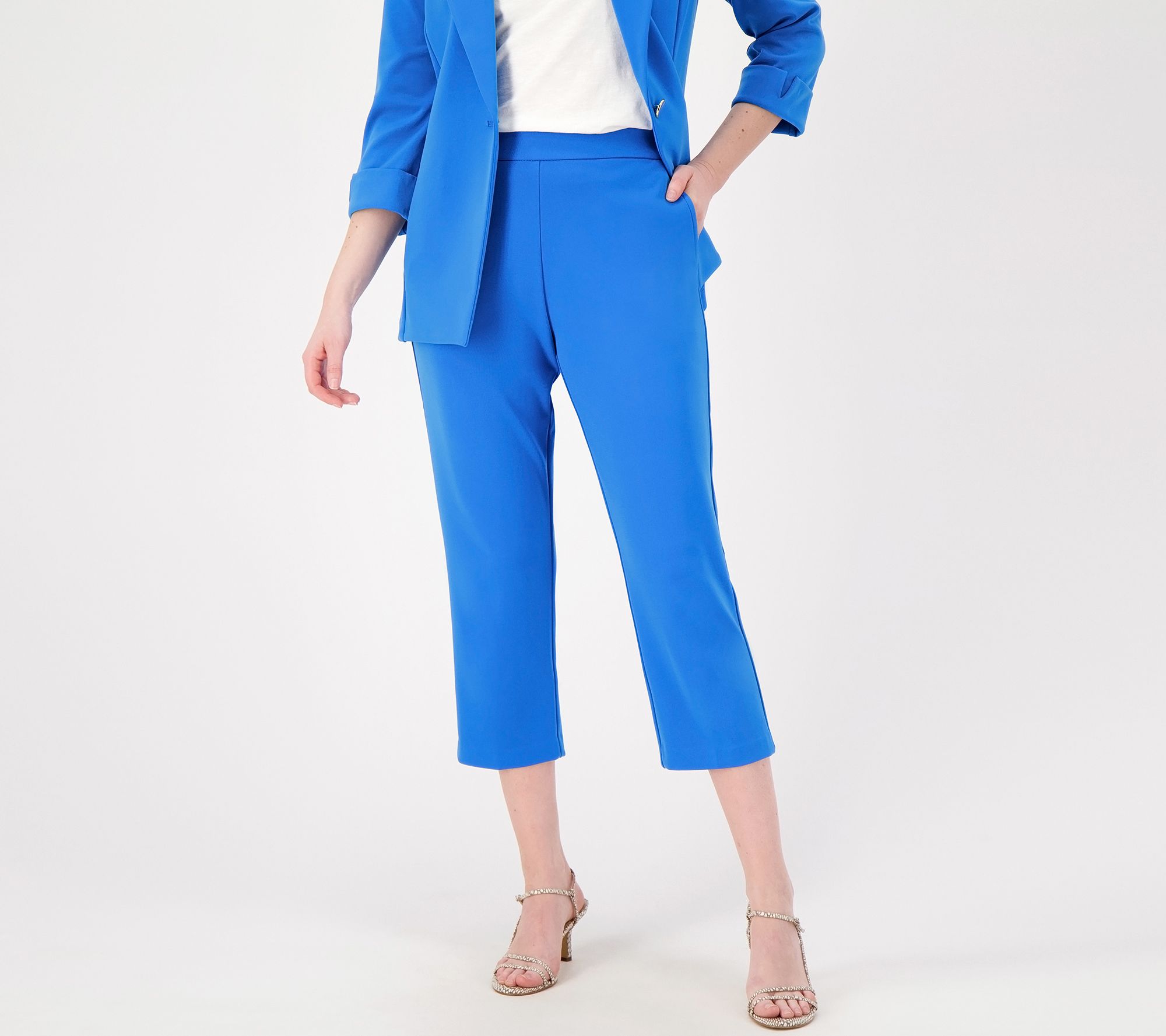 "As Is" Susan Graver Tall LK Fusion Pull-On Crop Pant