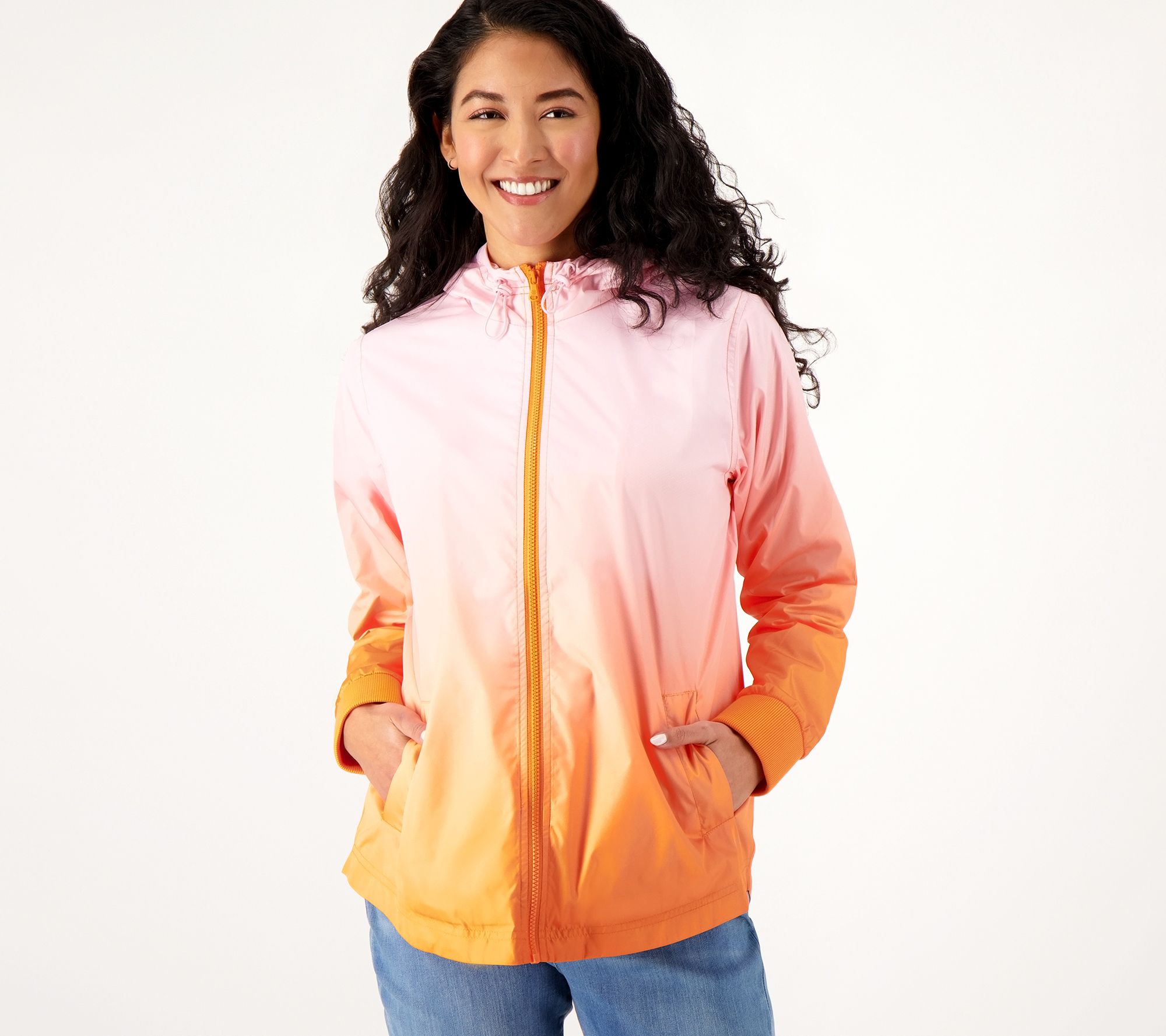 "As Is" Isaac Mizrahi Live Soho Ombre Anorak Jacket